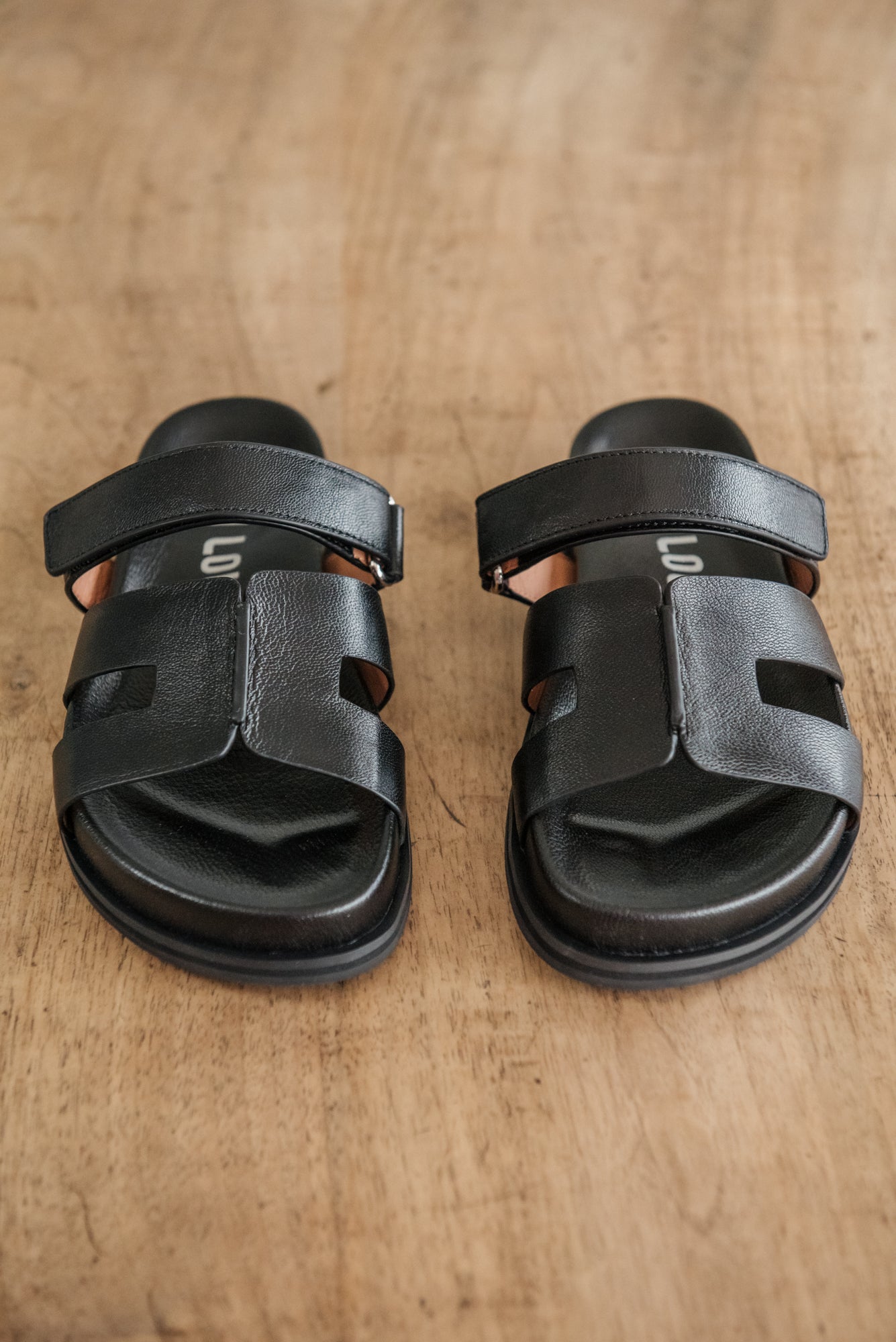 Ciabattina in pelle minimal nera