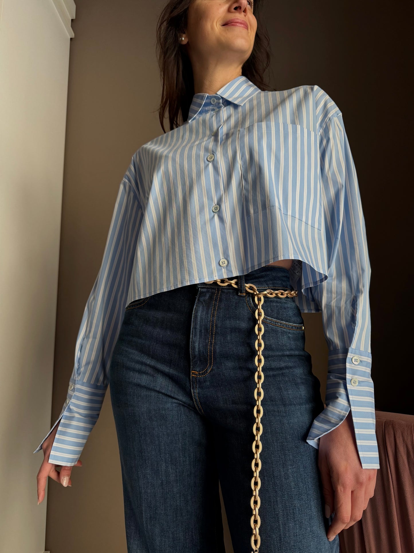 Camicia boxy cropped