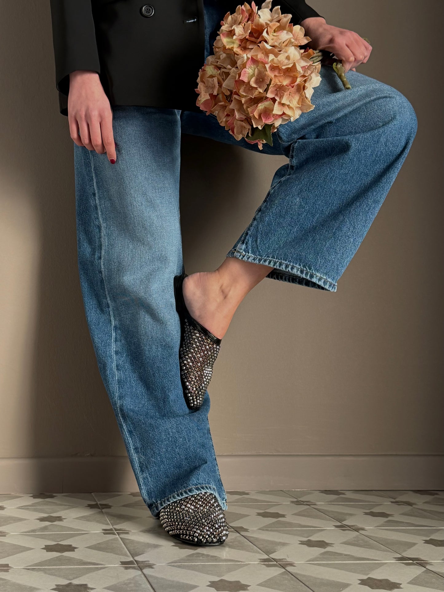 Mules flat in rete metallica