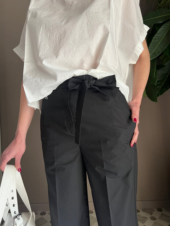 Pantalone in cotone nero Solo Tre