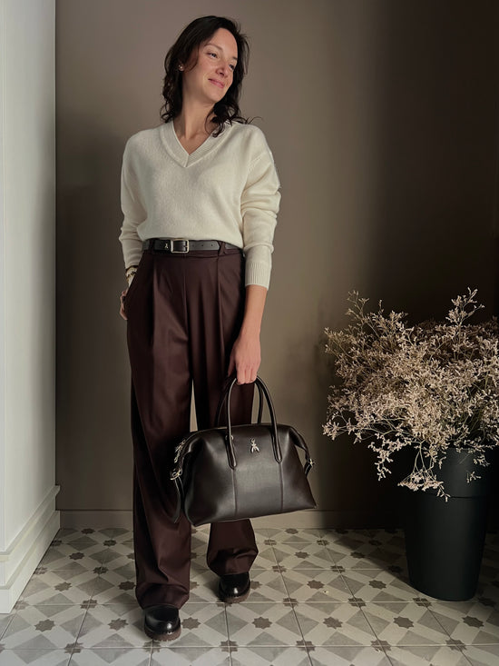 Pantalone a palazzo city chic fondente