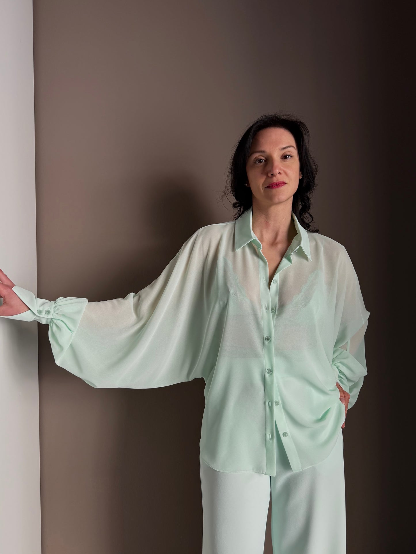 Camicia Patrizia Pepe Light Aqua
