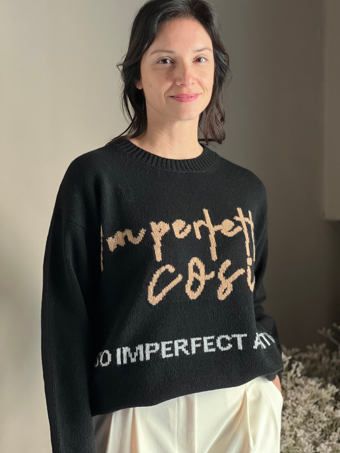 Maglia girocollo in lana Alessia Santi con scritta