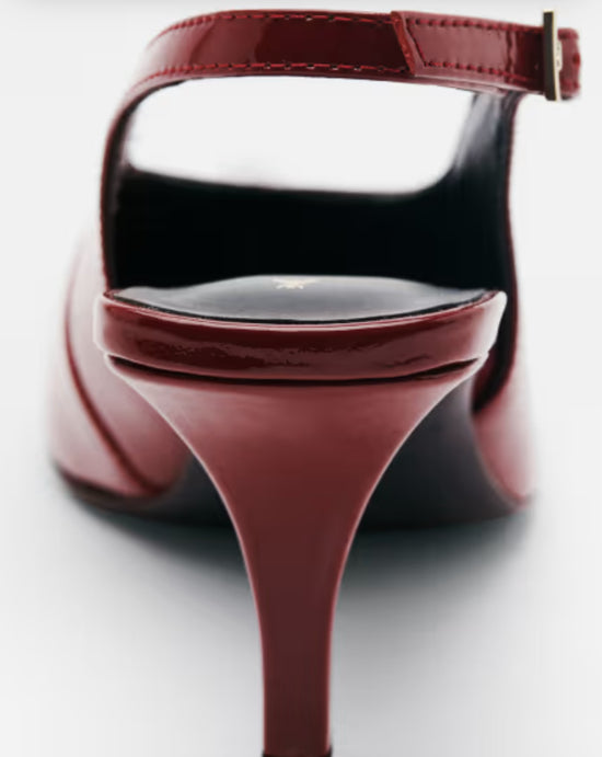 Slingback in vernice glossy Red