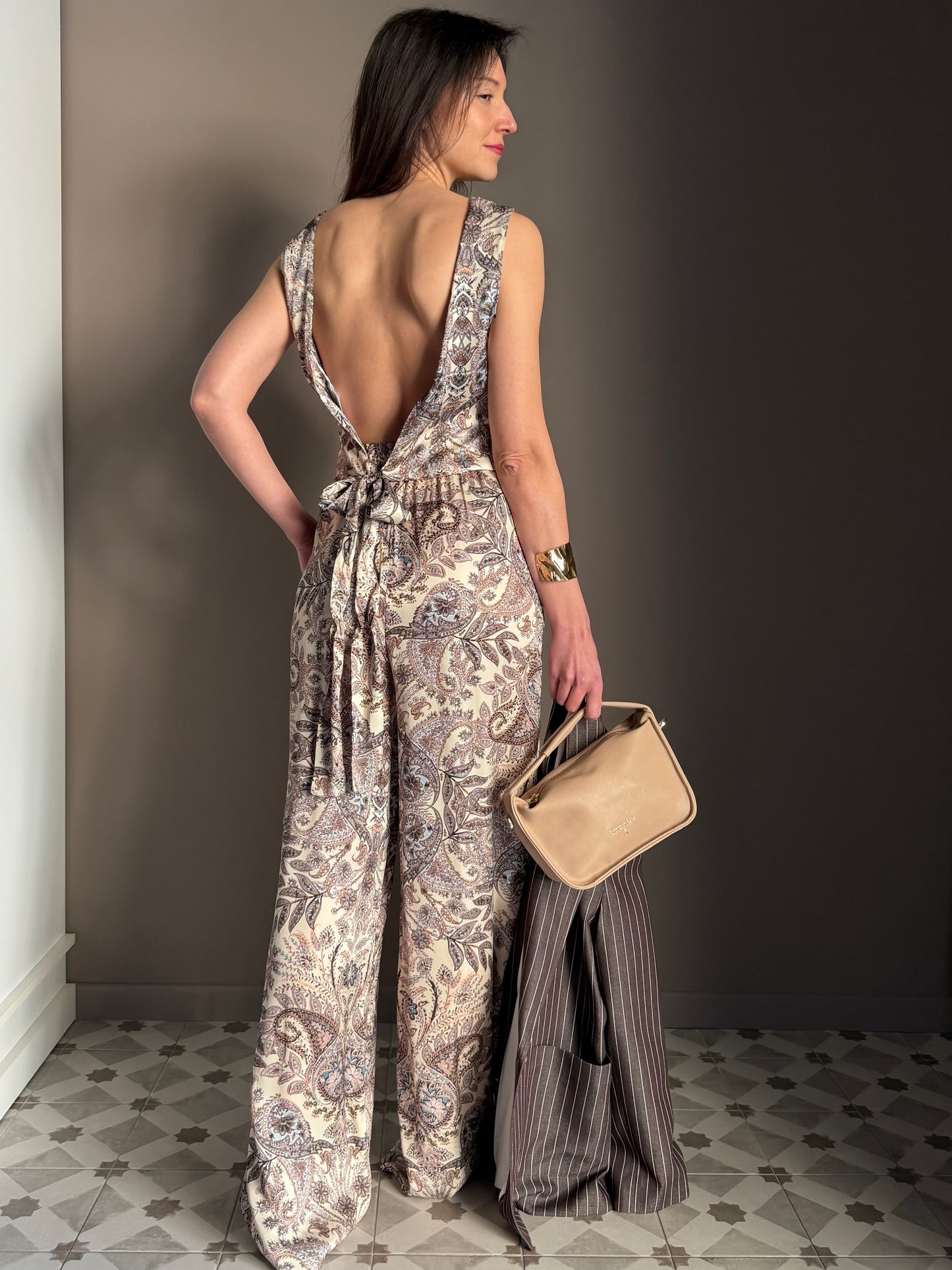 Pantalone fluido in fantasia