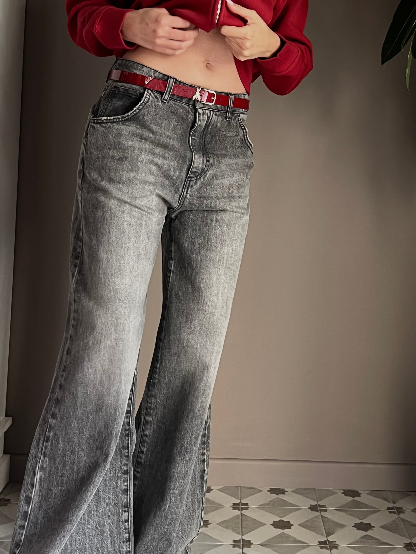 Pantalone Denim grigio sfumato