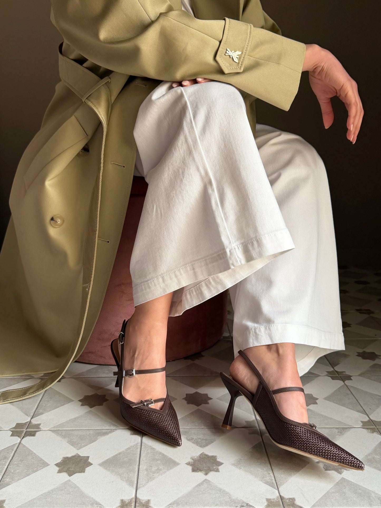 Slingback intrecciata con cinturini