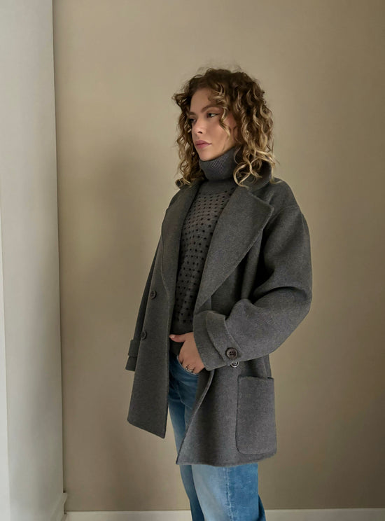 Cappotto doppio petto grigio