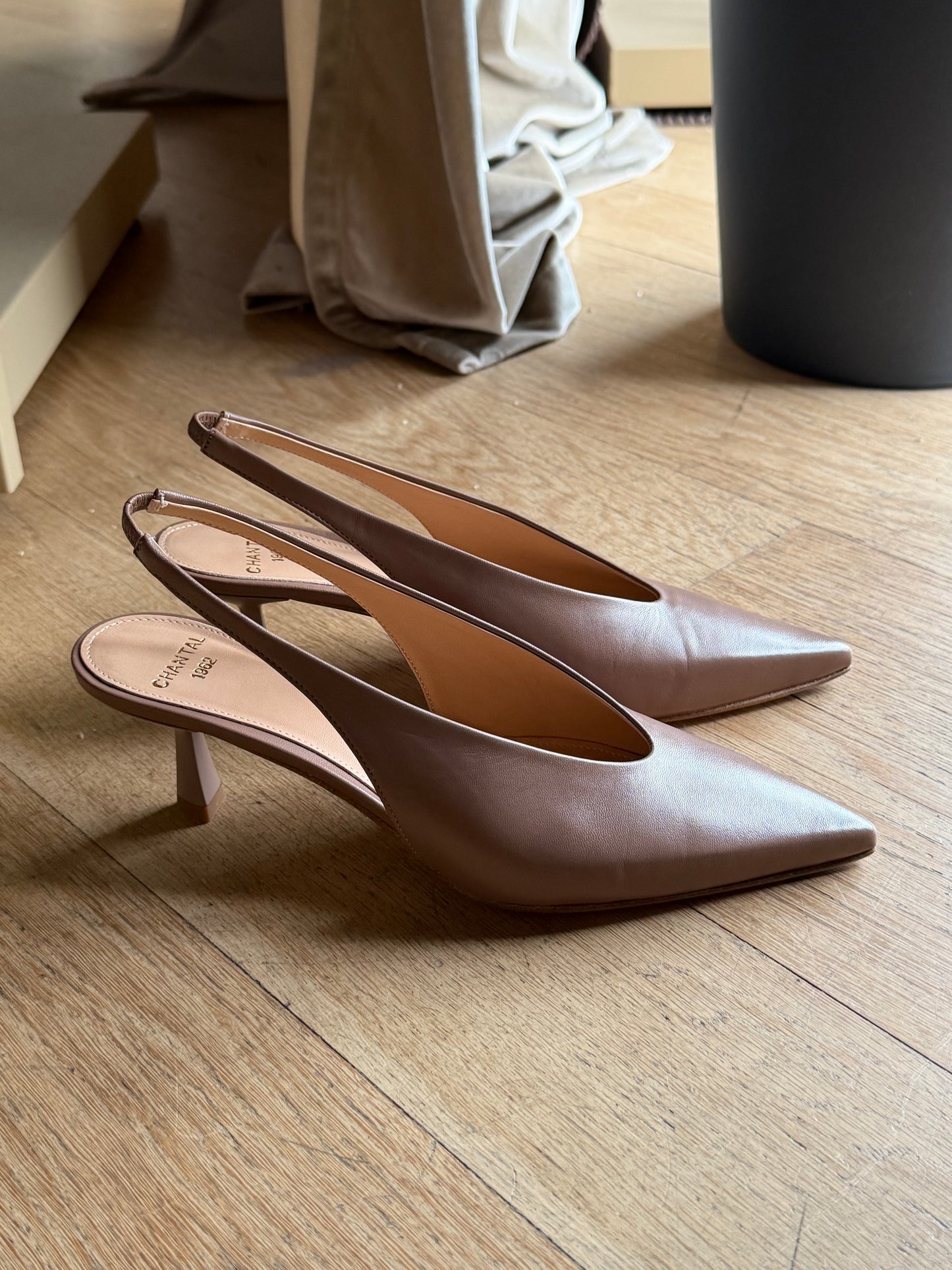 Slingback nude in capretto