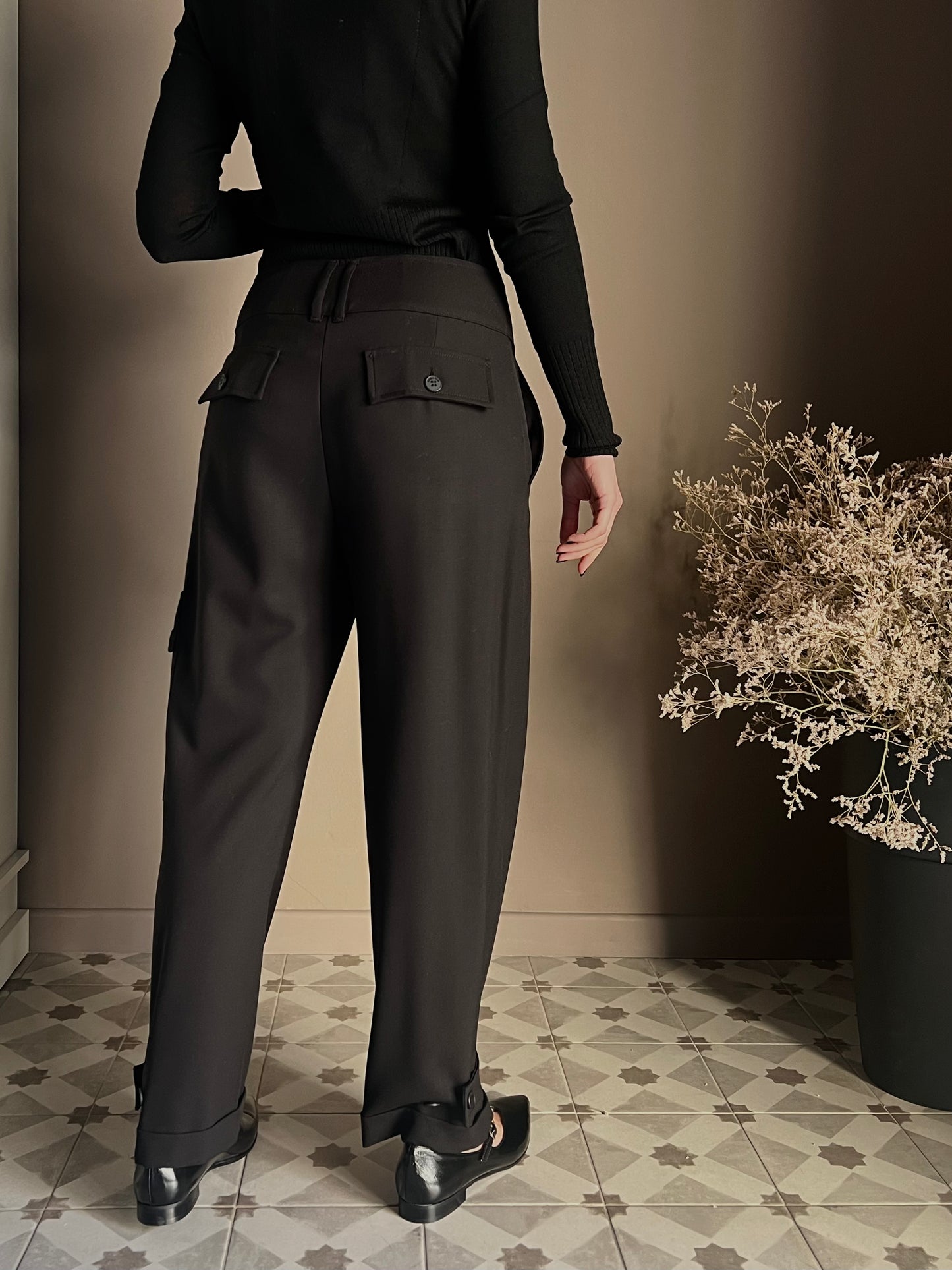 Pantalone cargo nero Alessia Santi