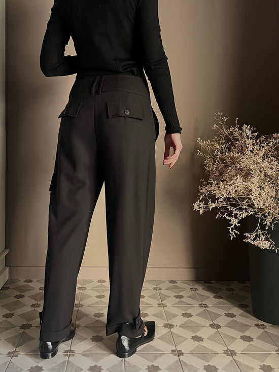Pantalone cargo nero Alessia Santi