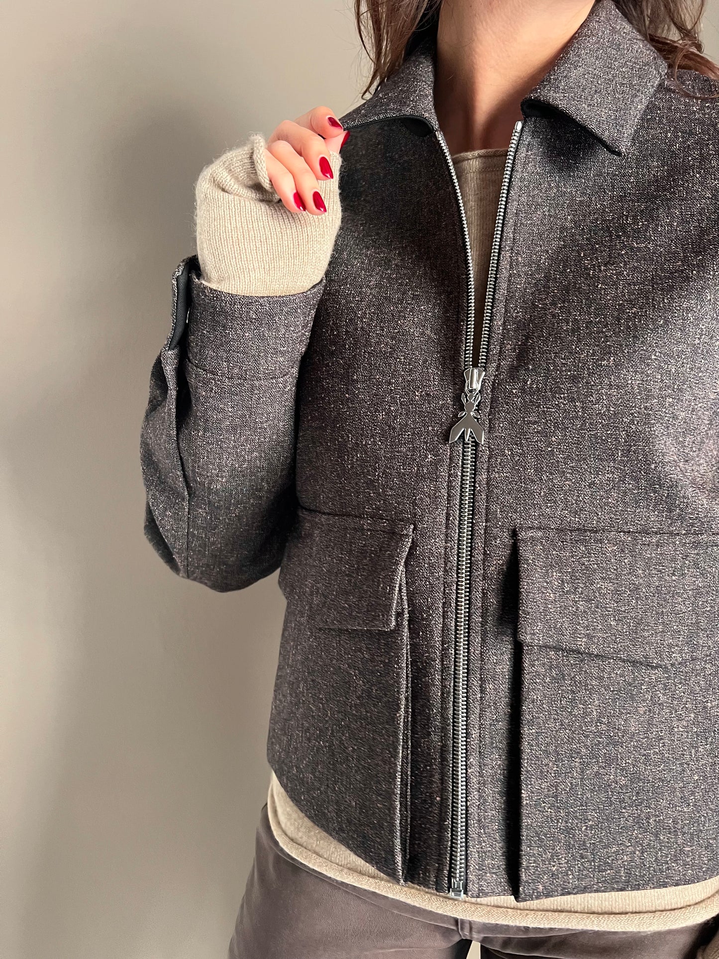 Giubbotto Patrizia Pepe in tessuto misto mélange