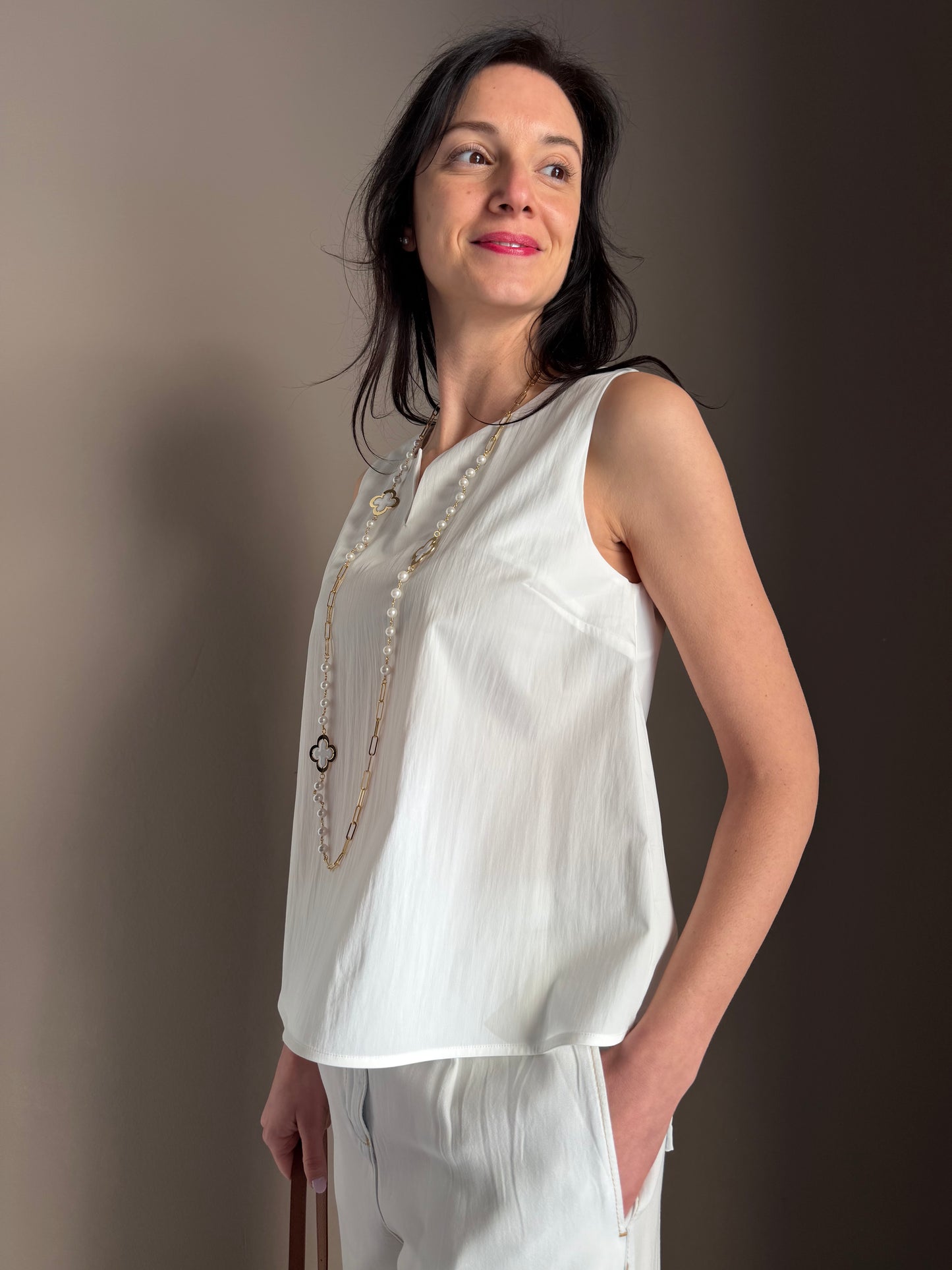Blusa in cotone bianco Alessia Santi