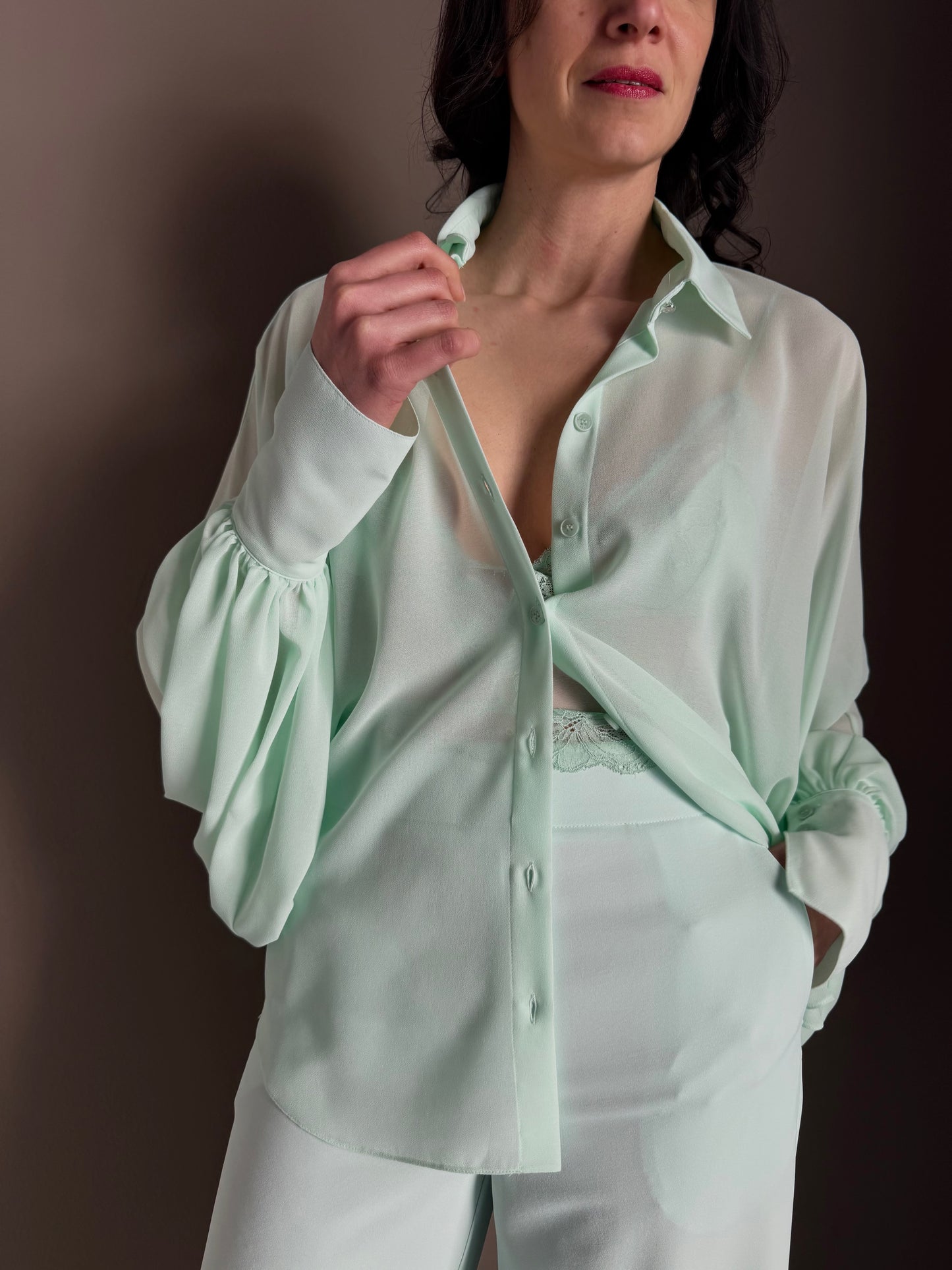 Camicia Patrizia Pepe Light Aqua