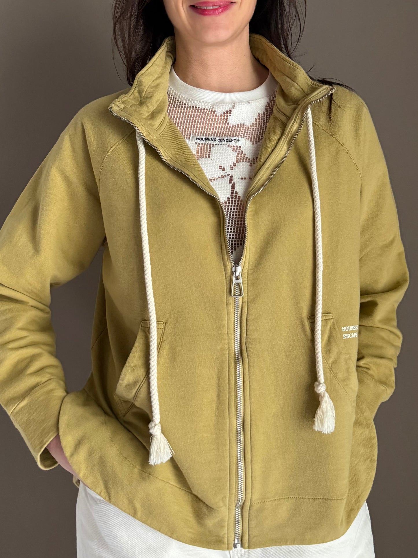 Felpa asimmetrica con zip