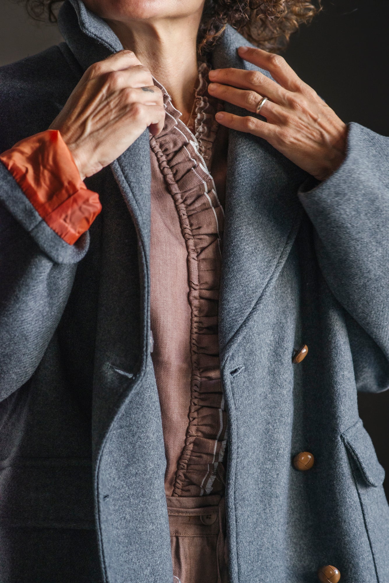 Caban oversize grigio