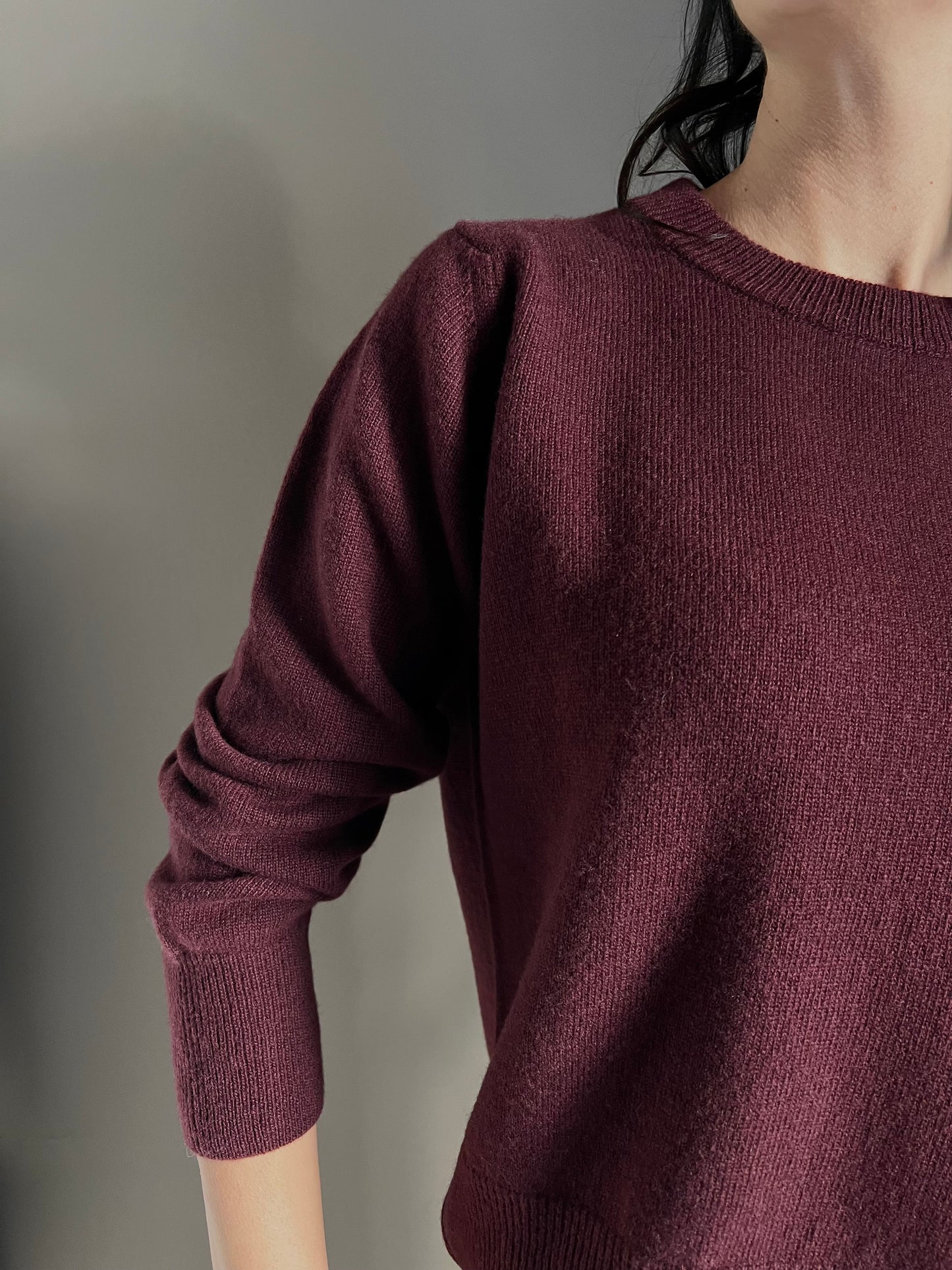 Maglia girocollo in lana merinos