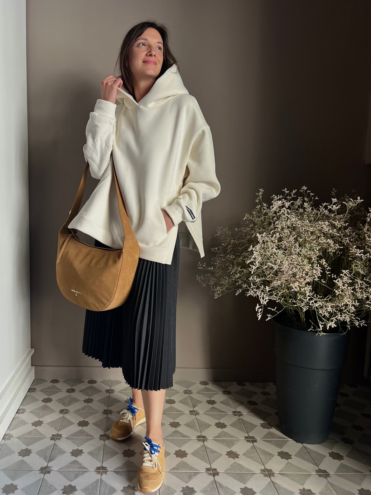 Felpa oversize con spacchi laterali