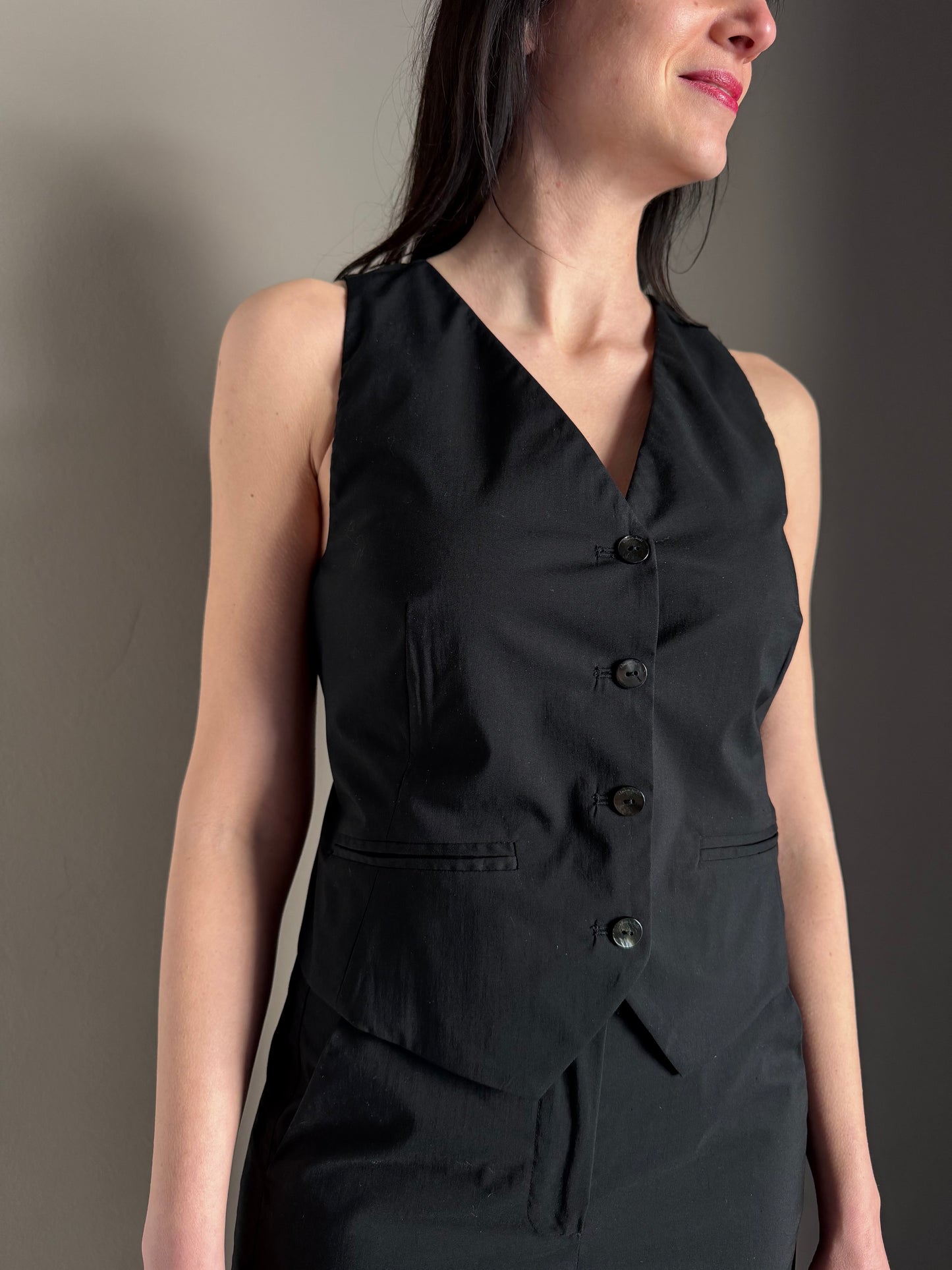 Gilet Sartoriale Nero in cotone