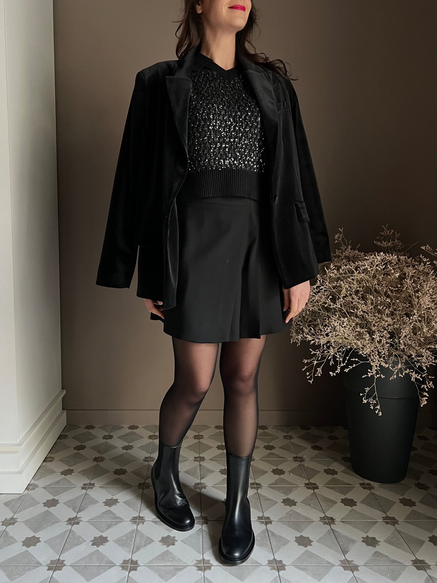 Gilet in maglia con paillettes