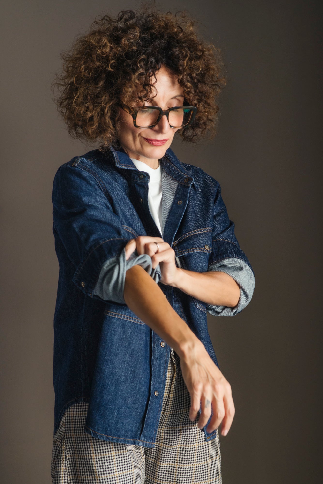 Camicia in denim soft touch