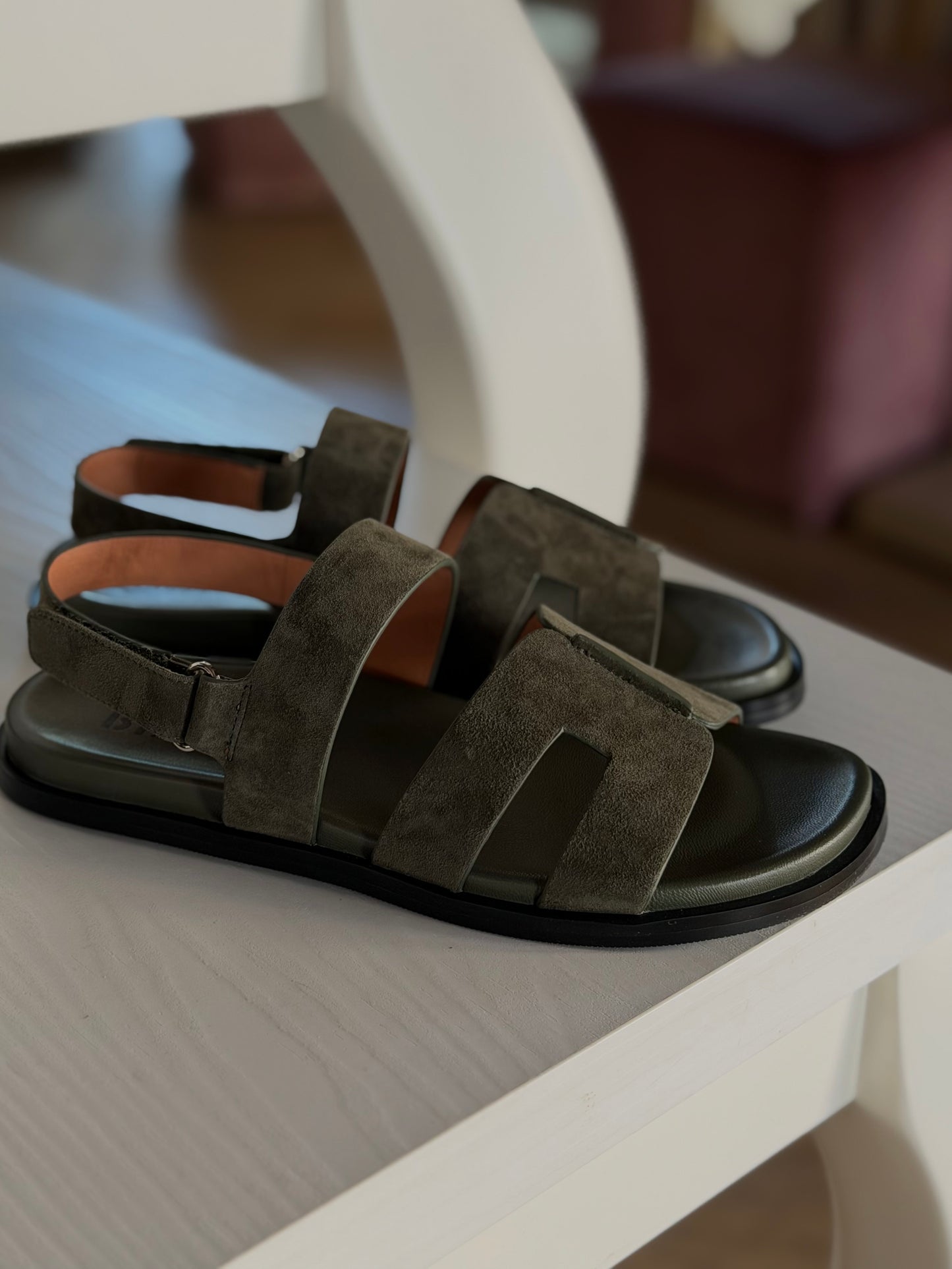 Sandalo Bibi Lou in Suede - Verde Kaki