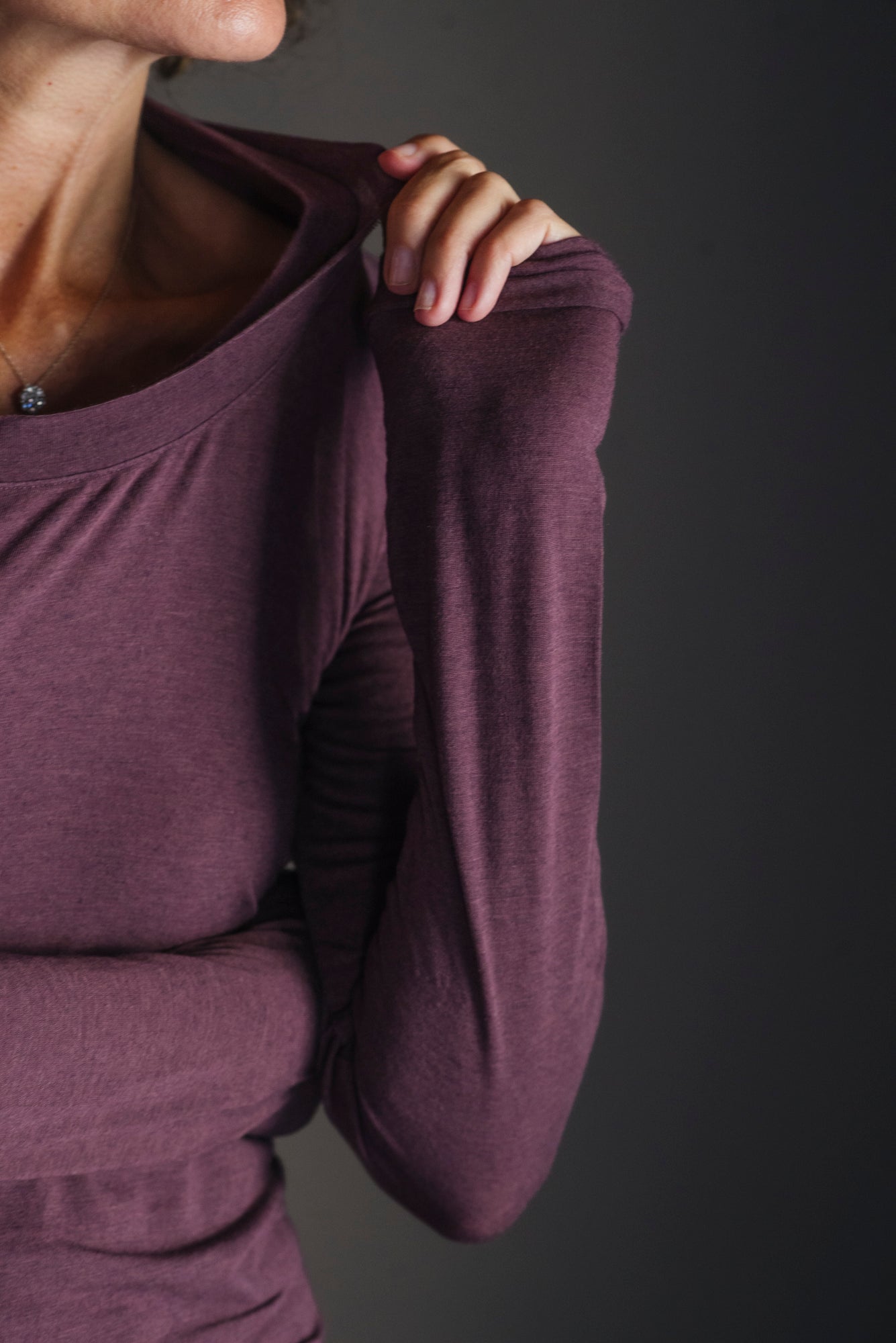 Girocollo soft Touch in Cashmere e Viscosa - Malva