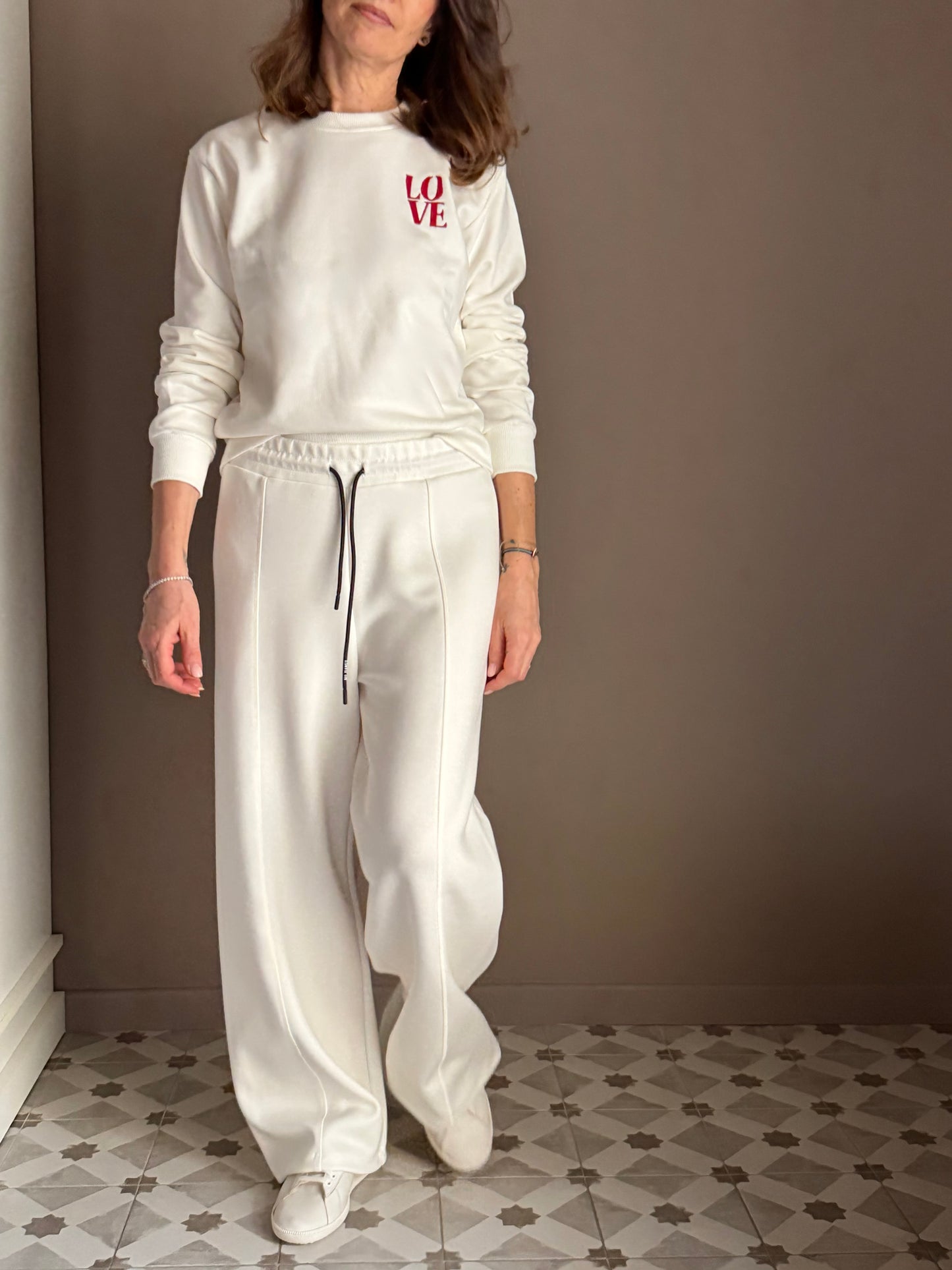 Pantalone in felpa rasata