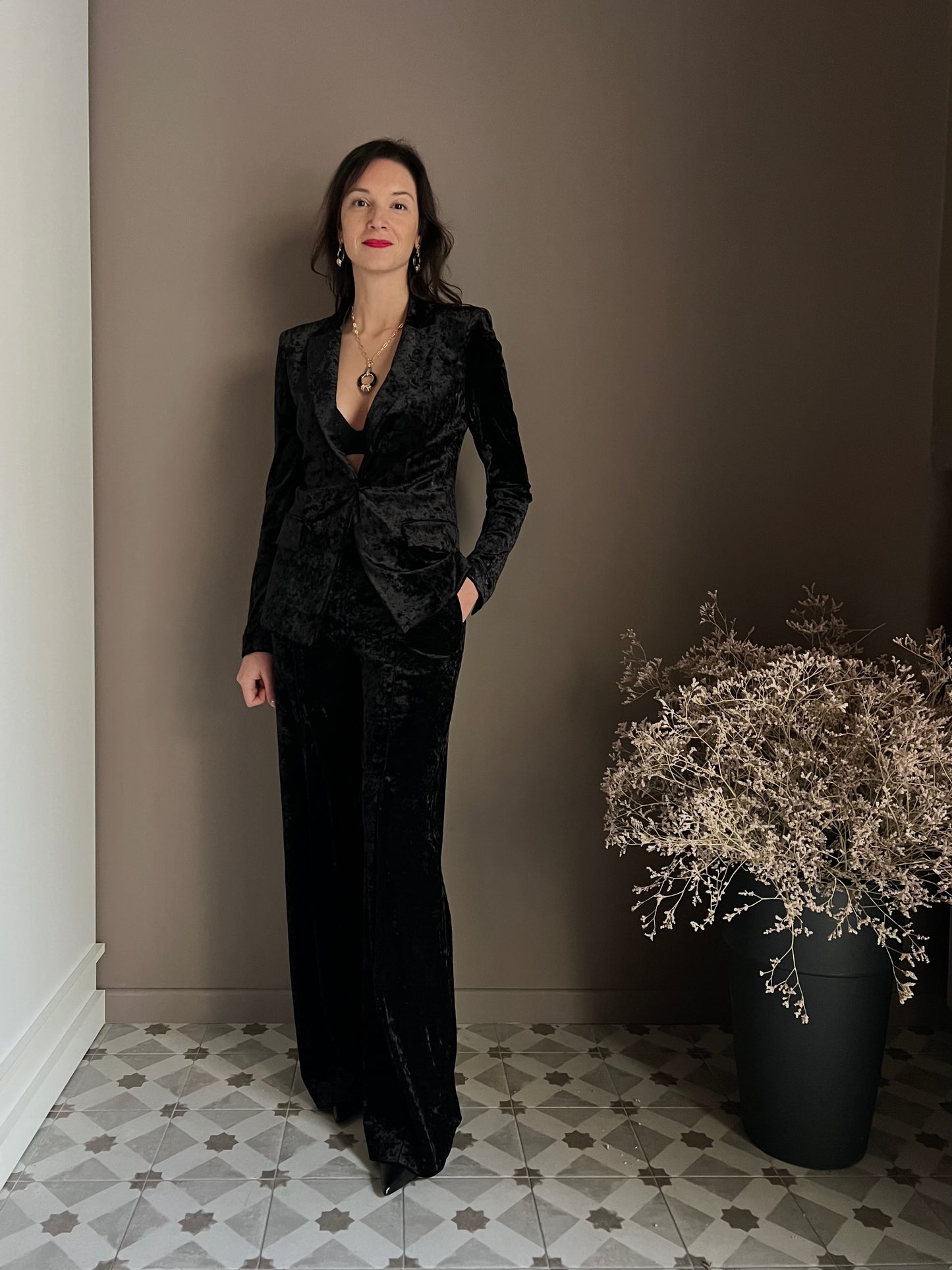 Pantalone in velluto nero Patrizia Pepe