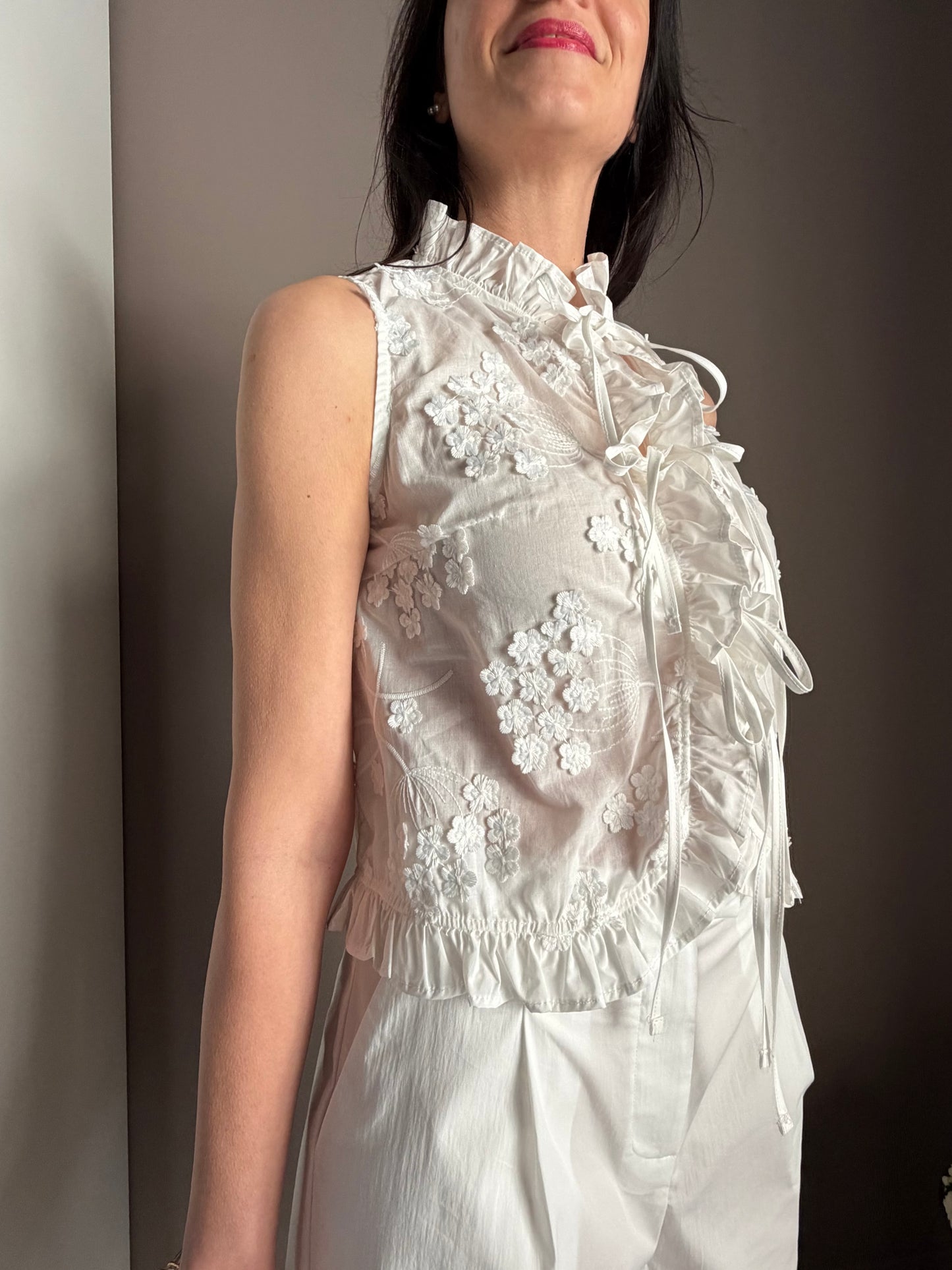 Camicia ricamata Rouches – bianca