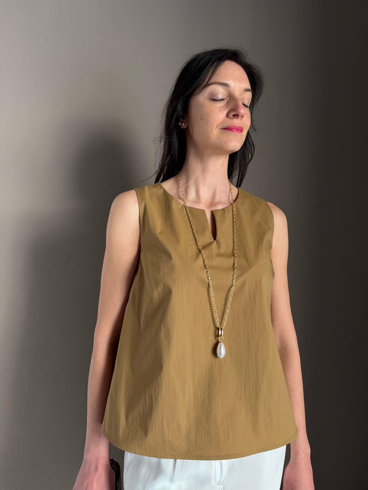 Blusa in cotone Alessia Santi –Nocciola
