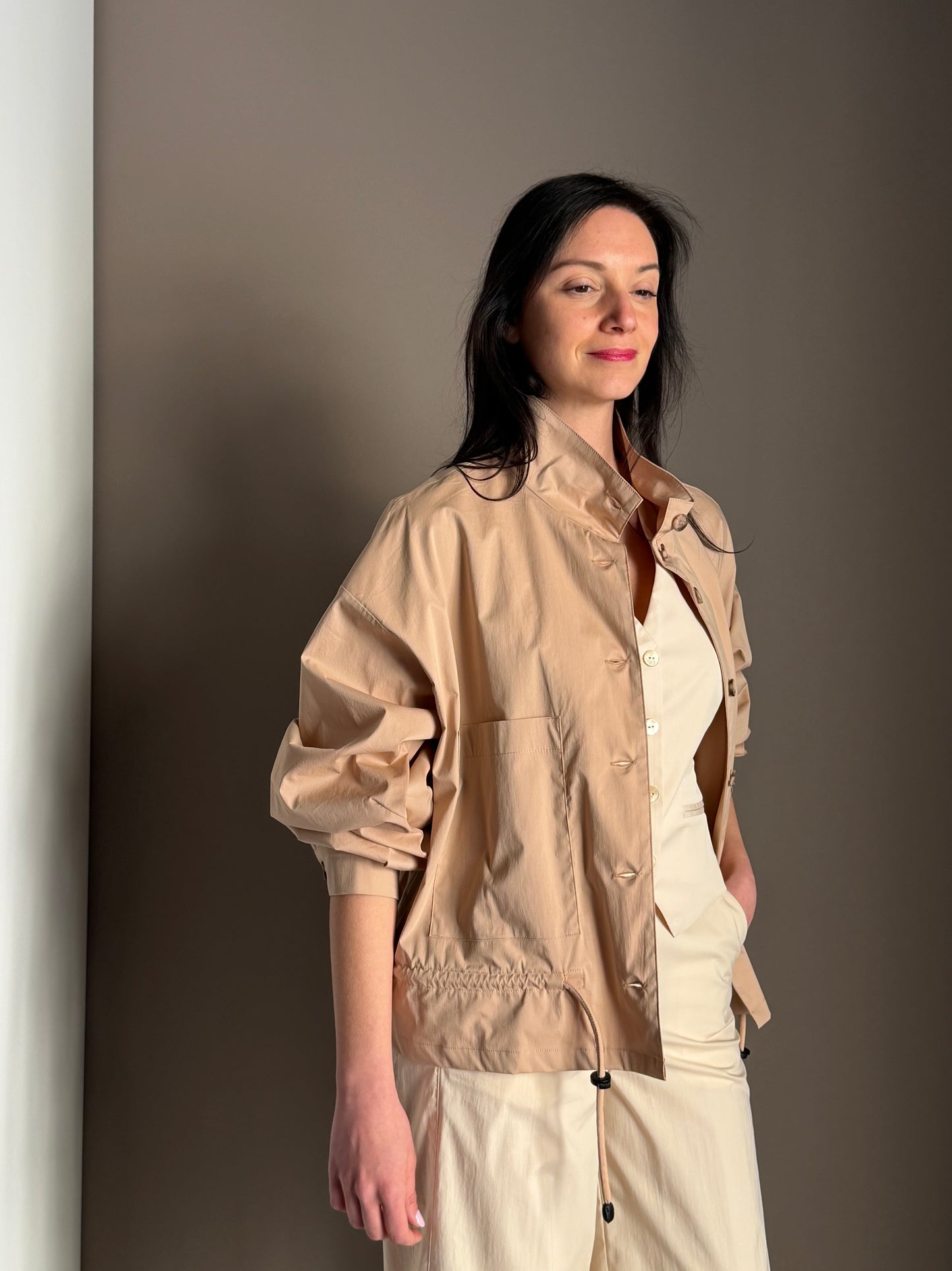 Giacca in Cotone – Beige Rosato