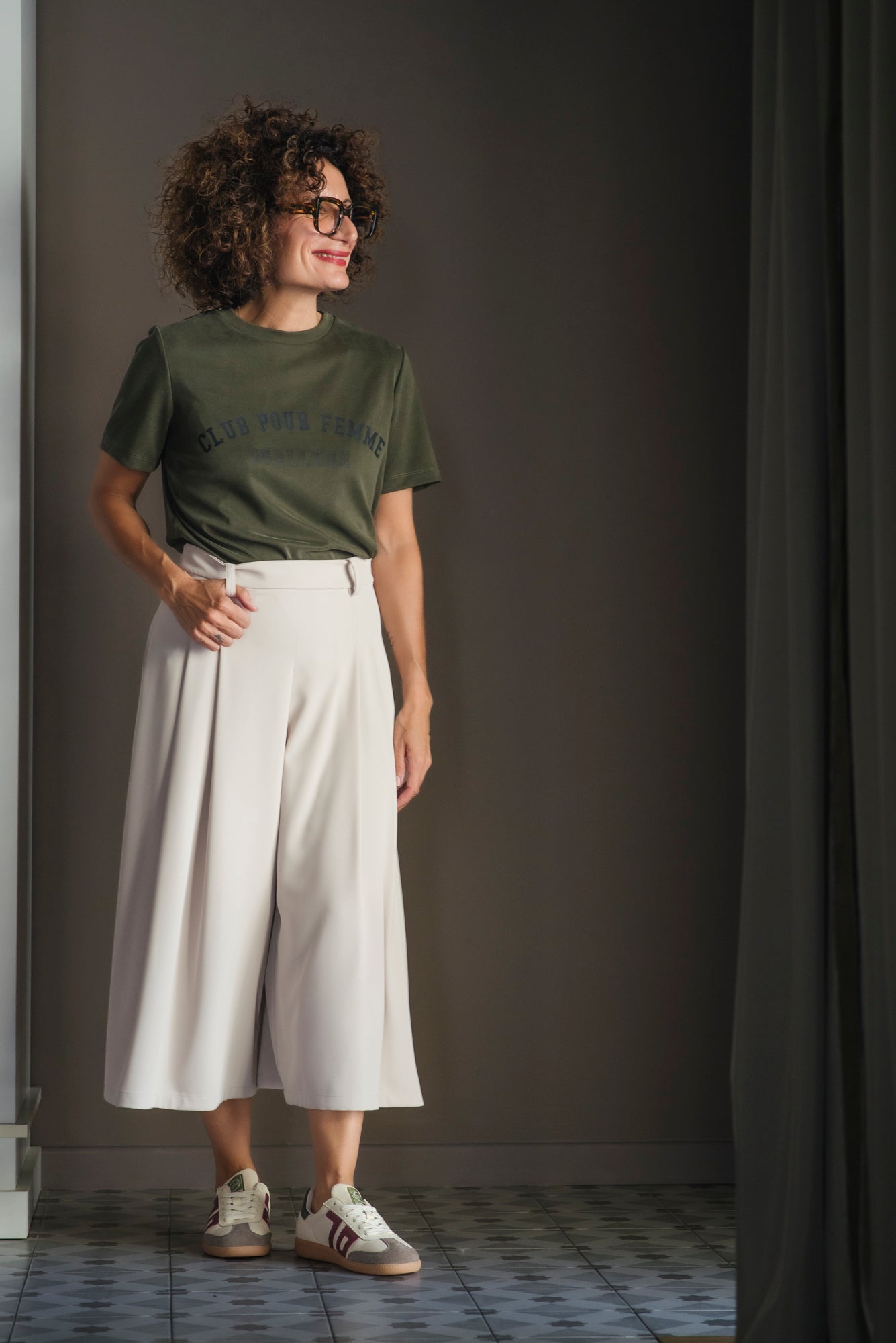 Gonna pantalone in crepe fluido