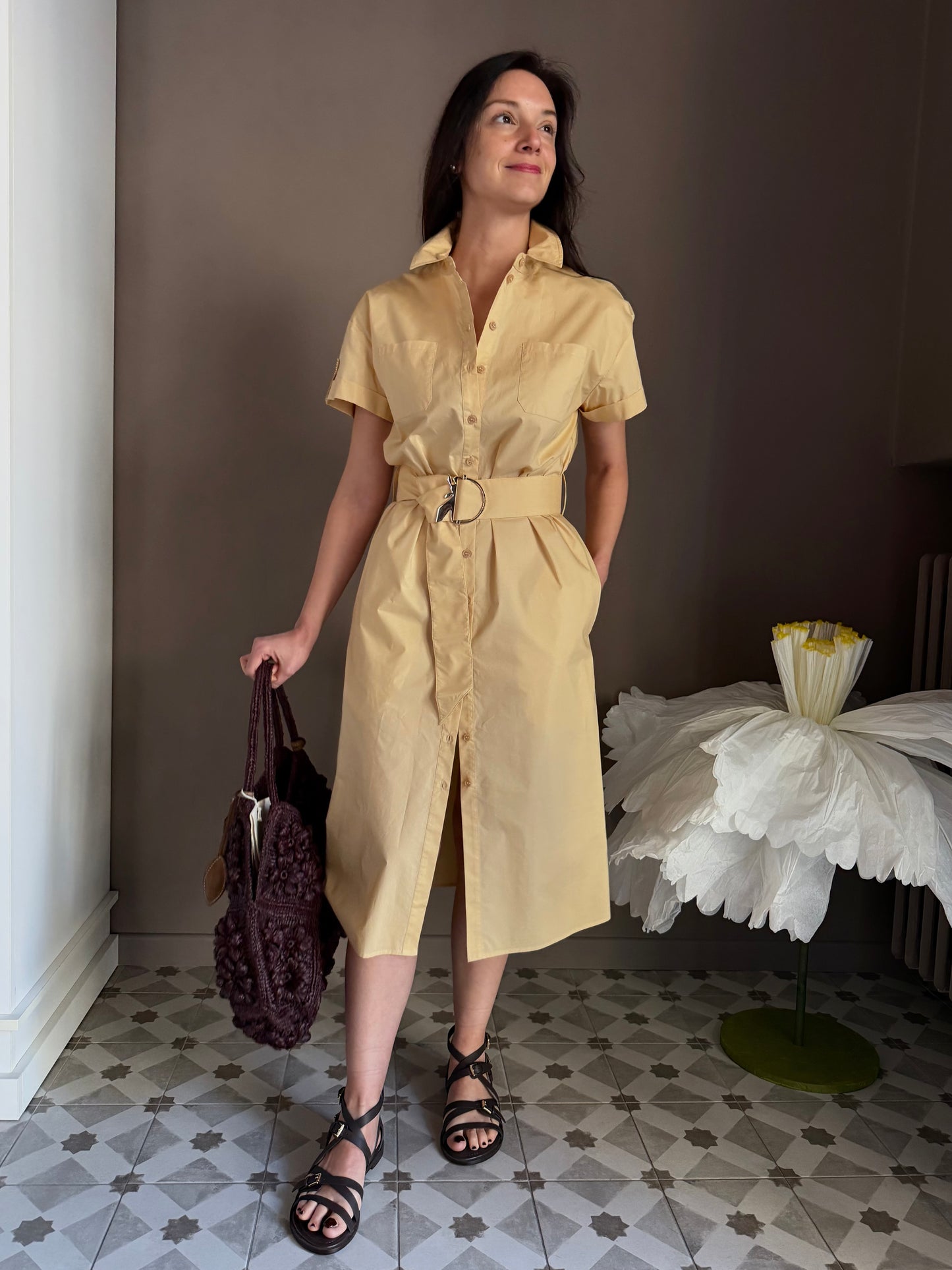 Chemisier in Cotone "Desert Sand"