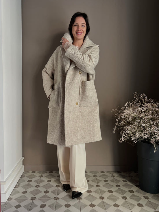 Cappotto midi in misto lana