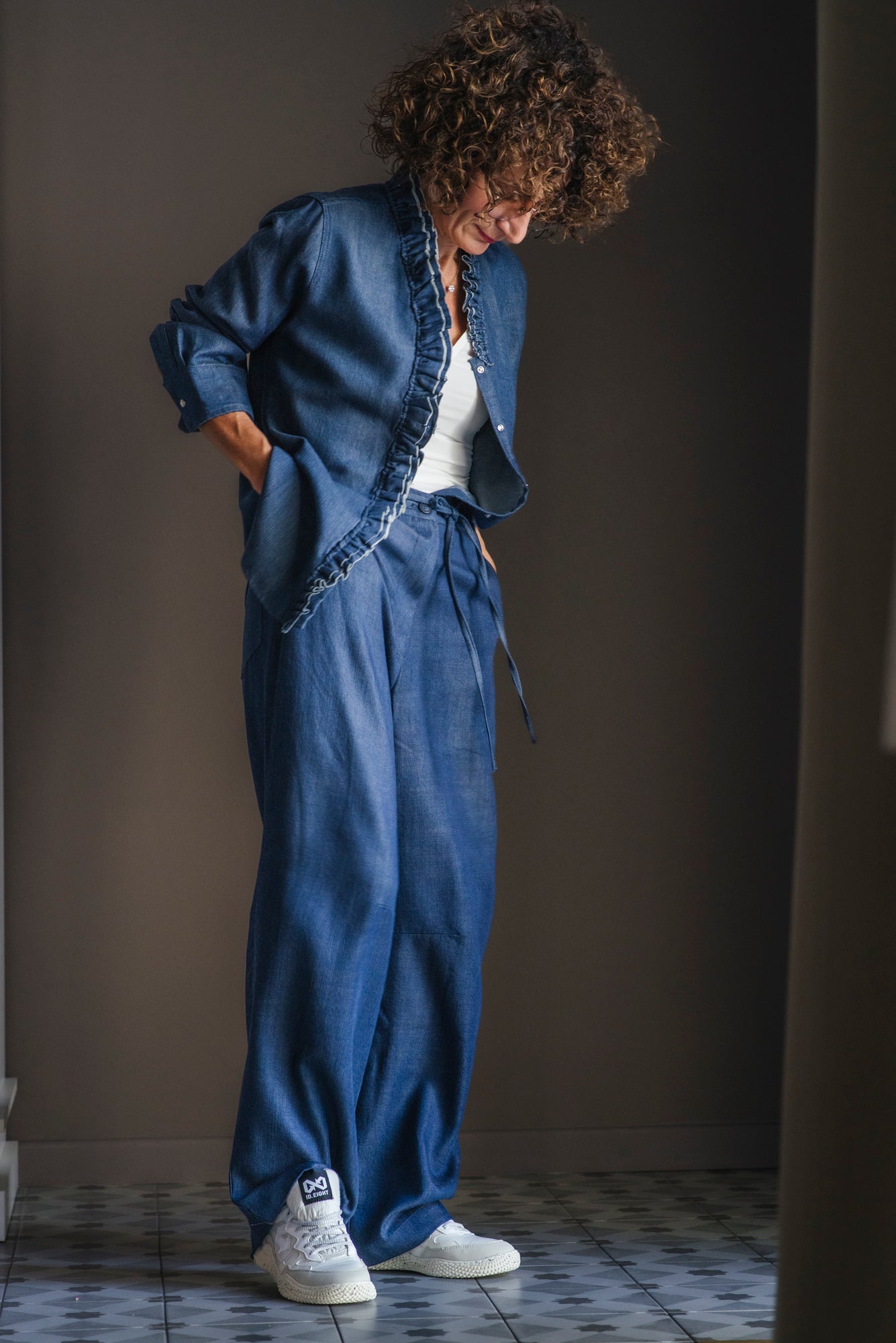 Pantalone in denim fluido