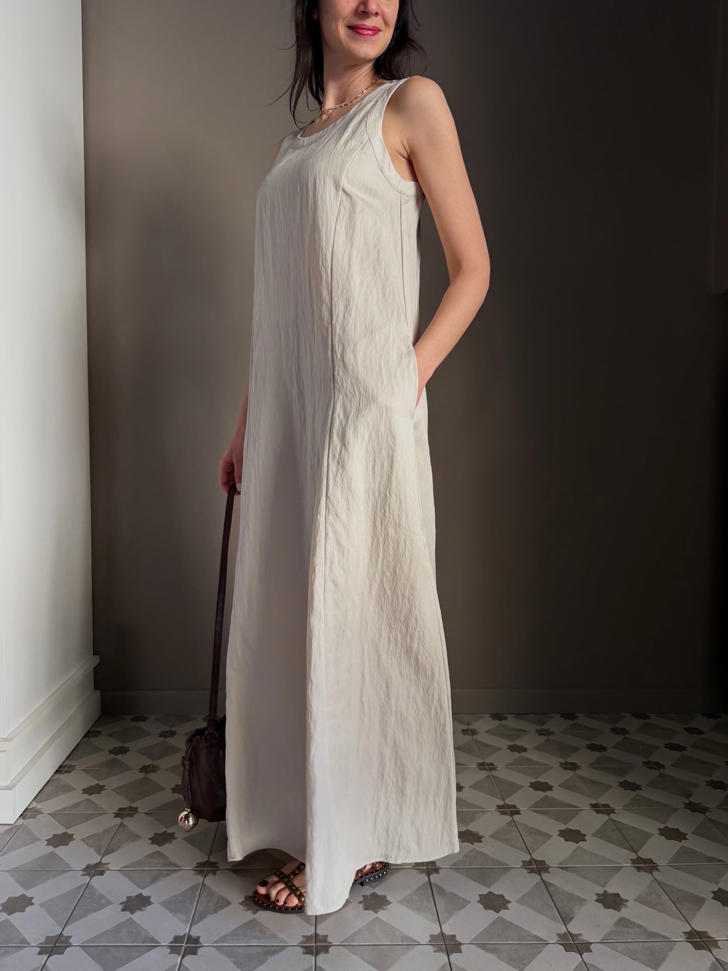 Vestito Lungo in Tessuto Strutturato – Alessia Santi