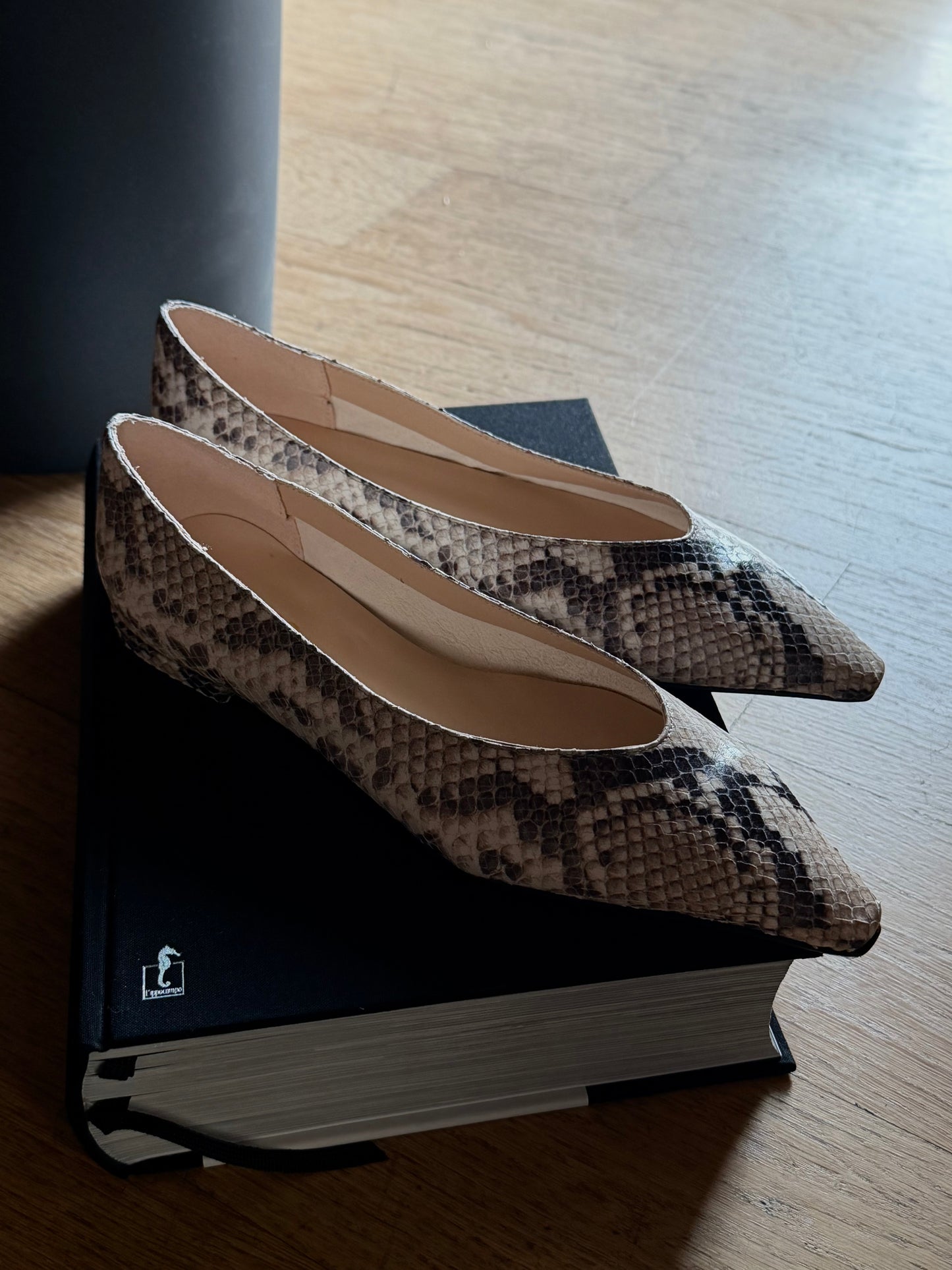Ballerina flat in pelle stampa pitone