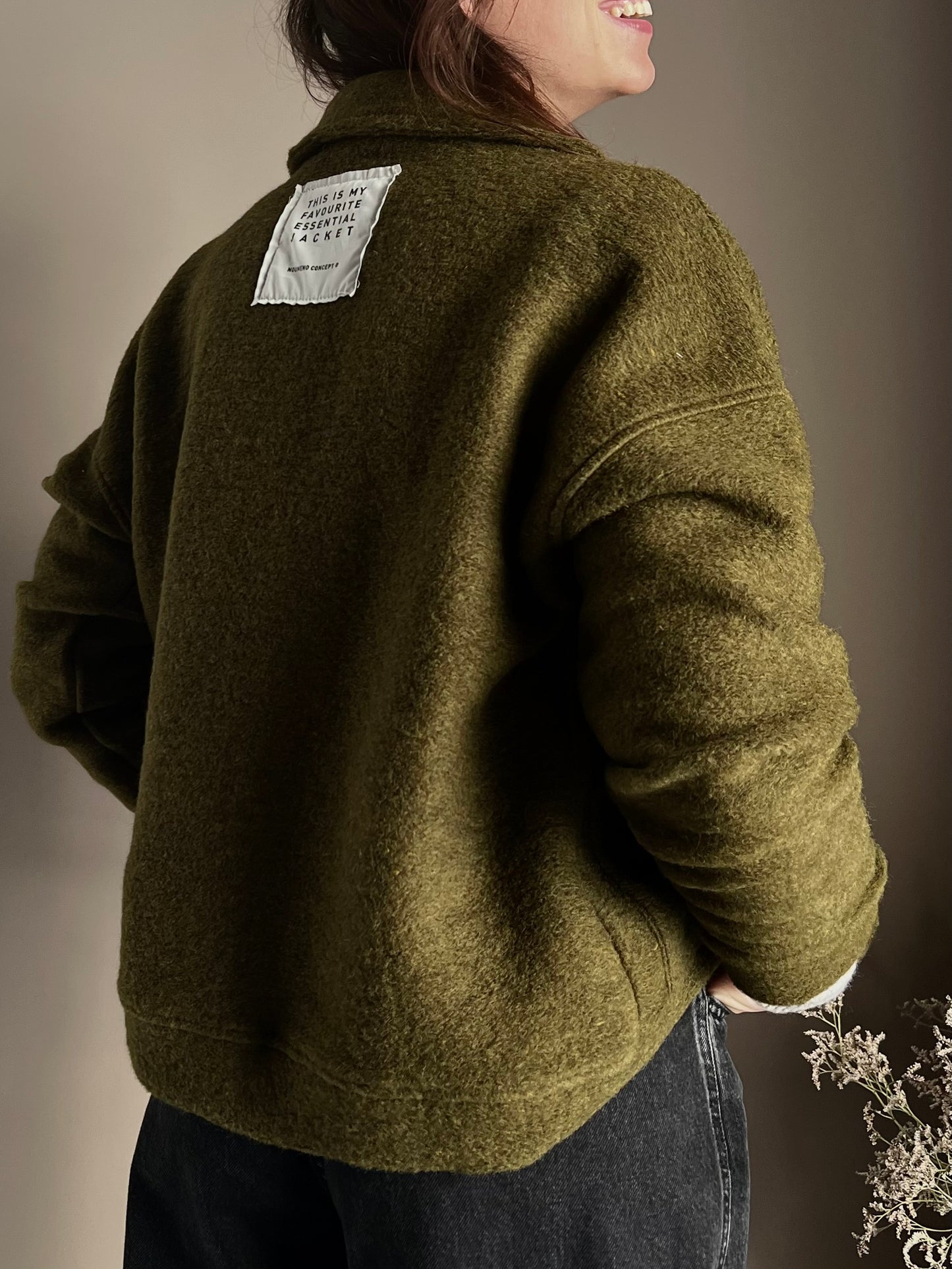 Giacca in lana cotta verde Noumeno Concept