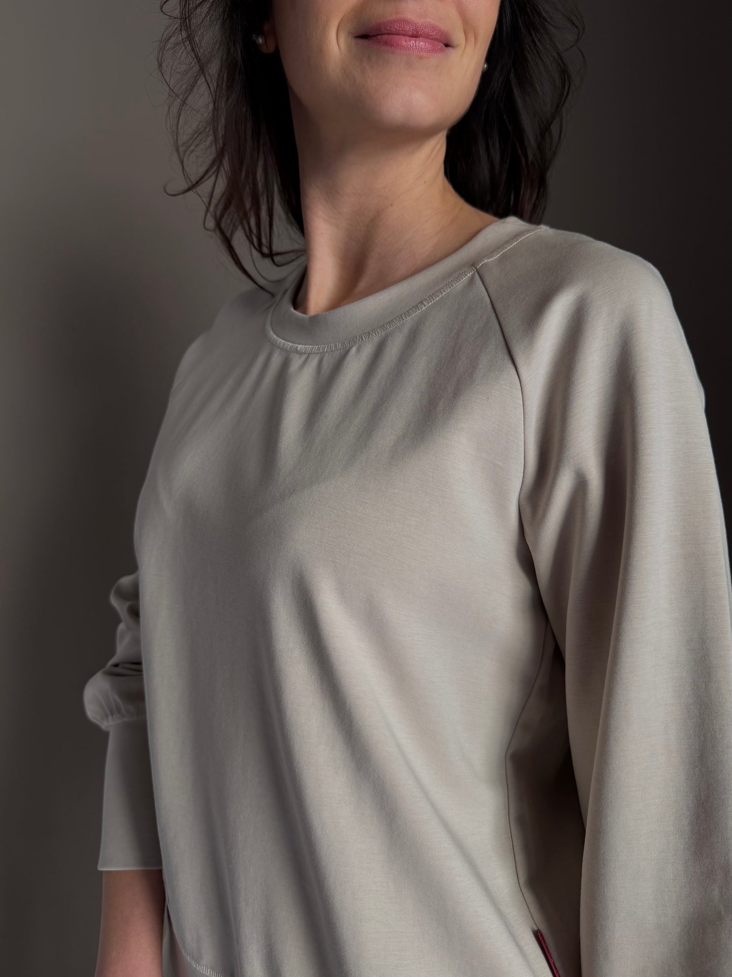 Maglia girocollo con polisino alto