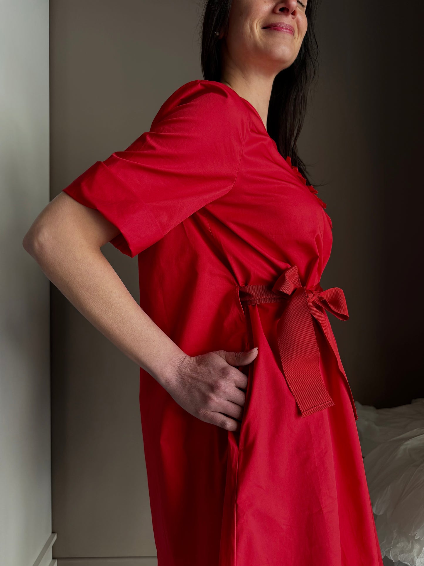 Abito Nenette rosso con fiore