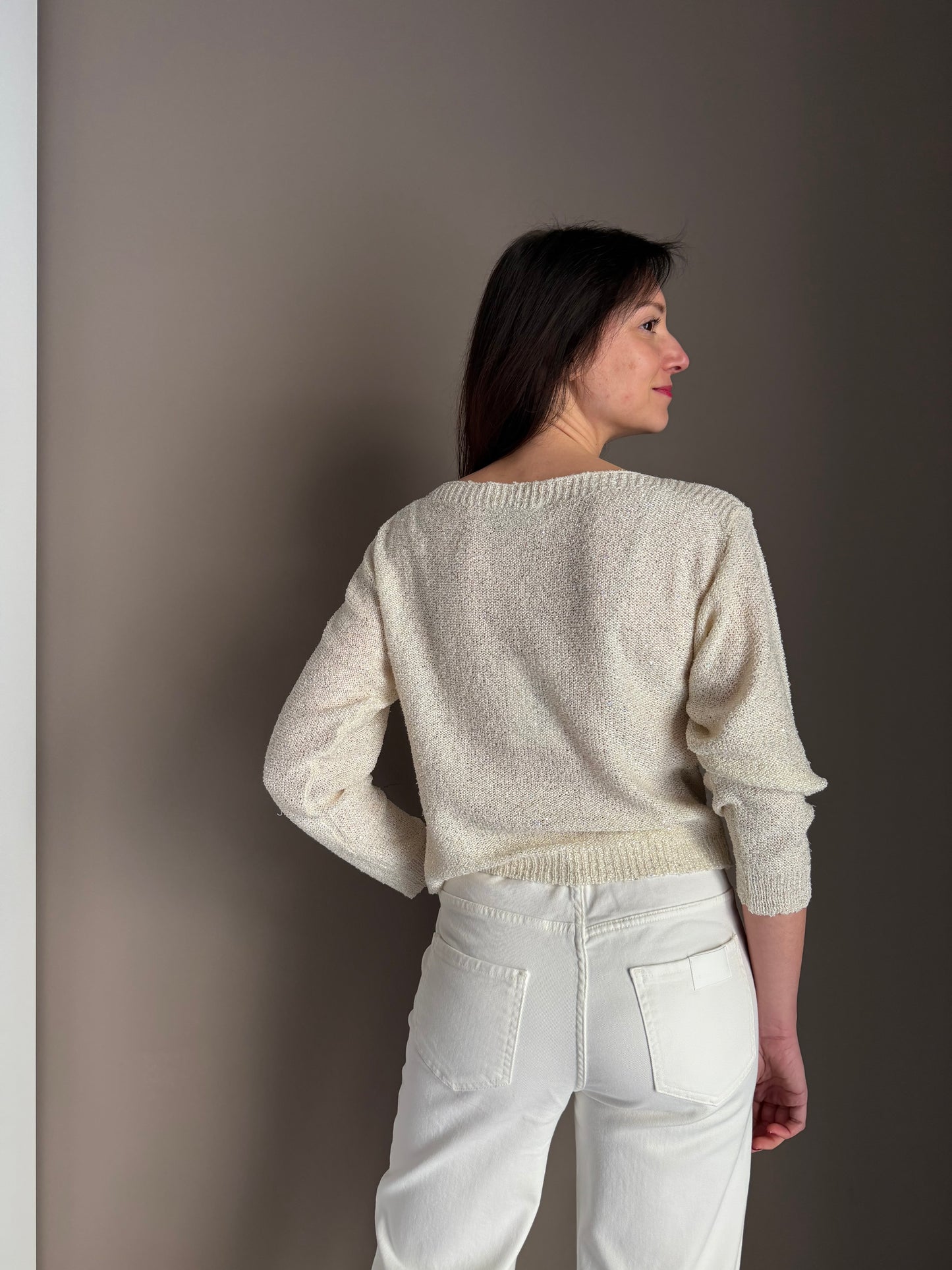 Maglia con micro paillettes