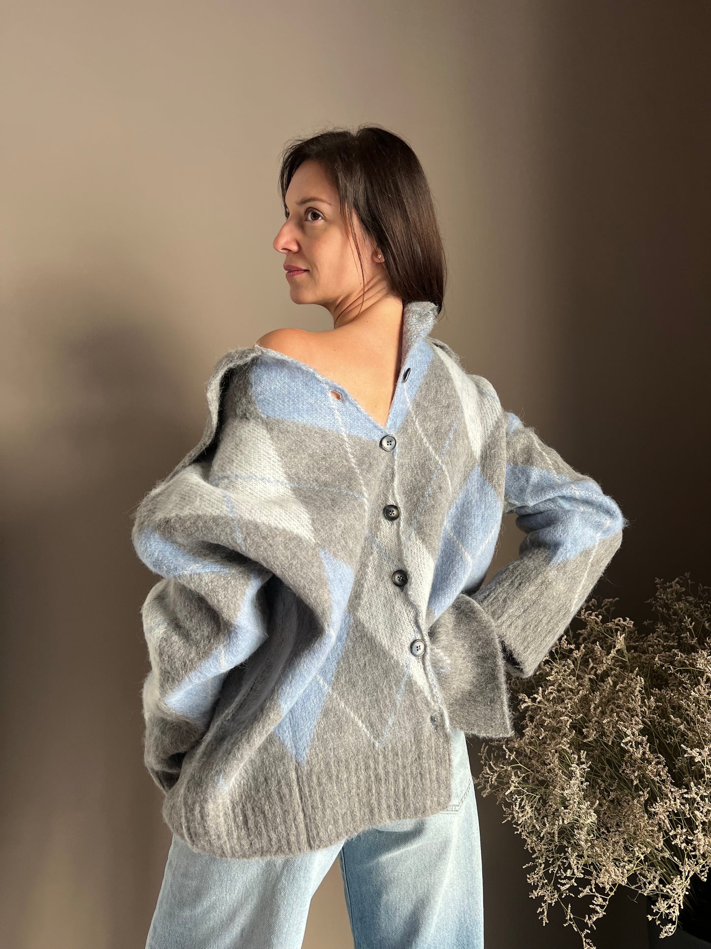 Maglia oversize losanghe Solo Tre