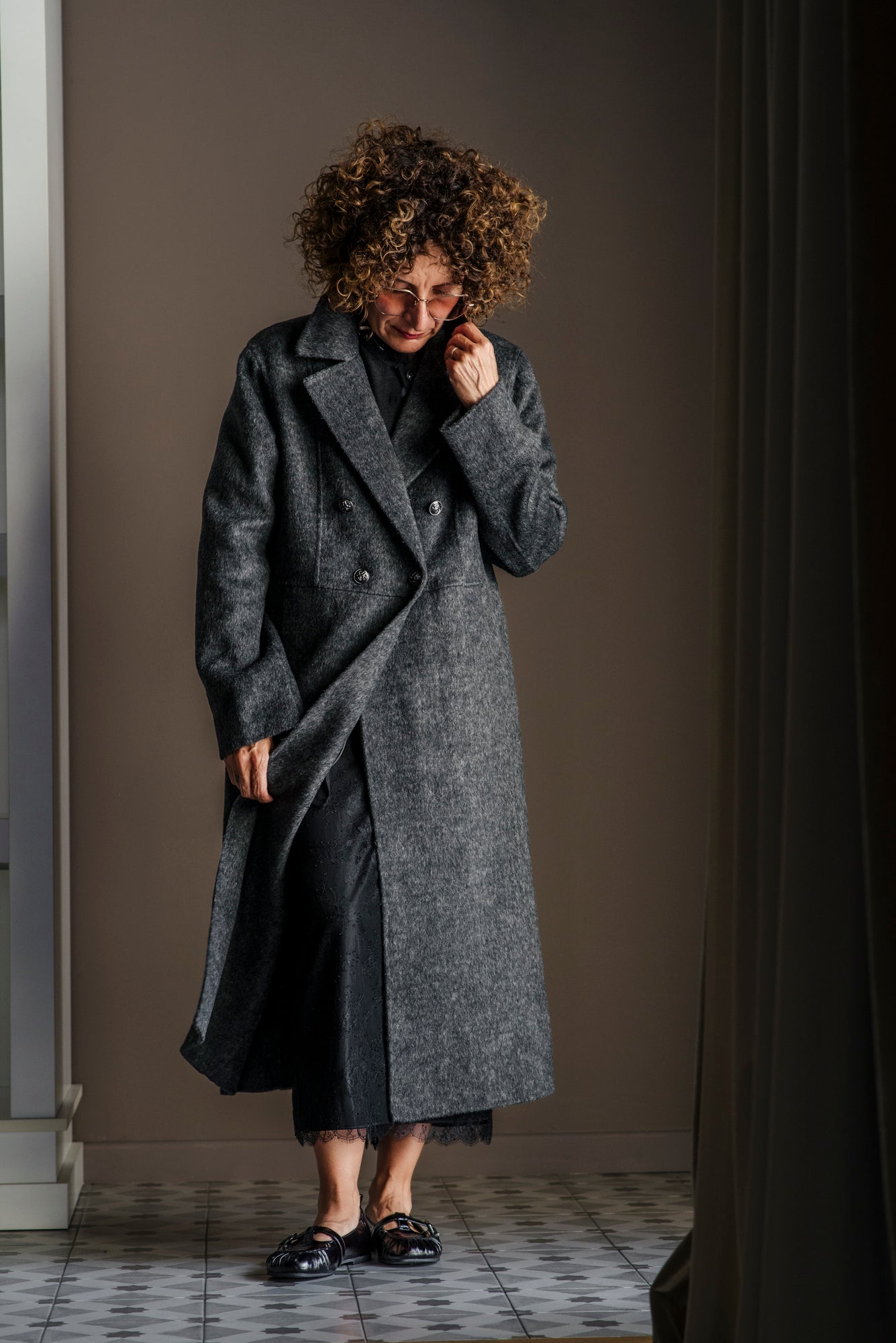 Cappotto doppio petto in panno di lana