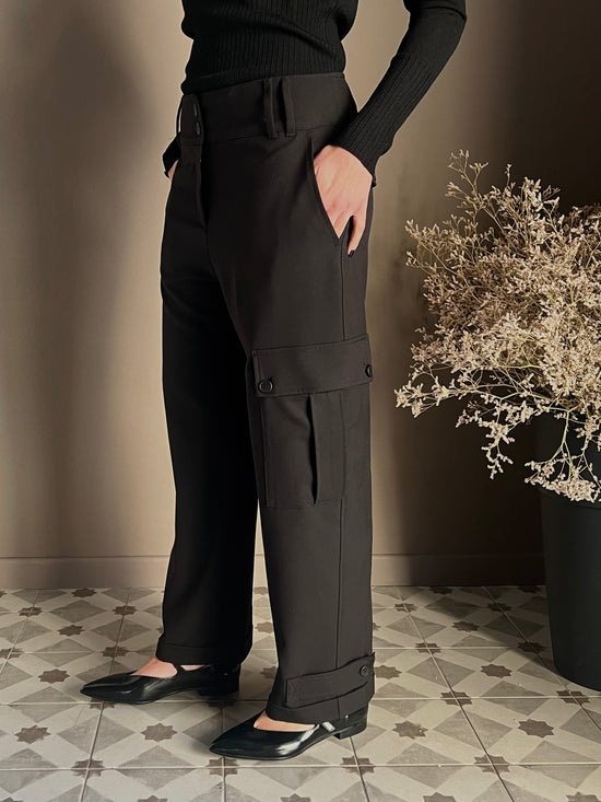 Pantalone cargo nero Alessia Santi