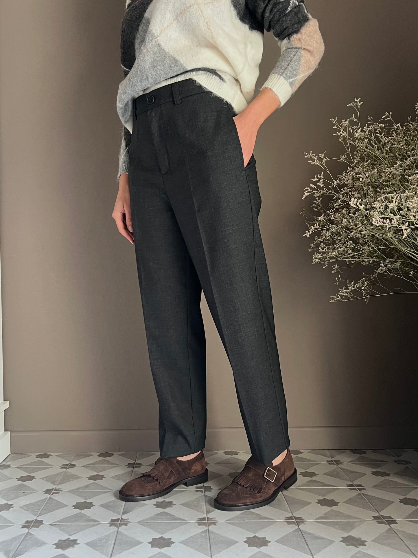 Pantalone antracite Solo Tre