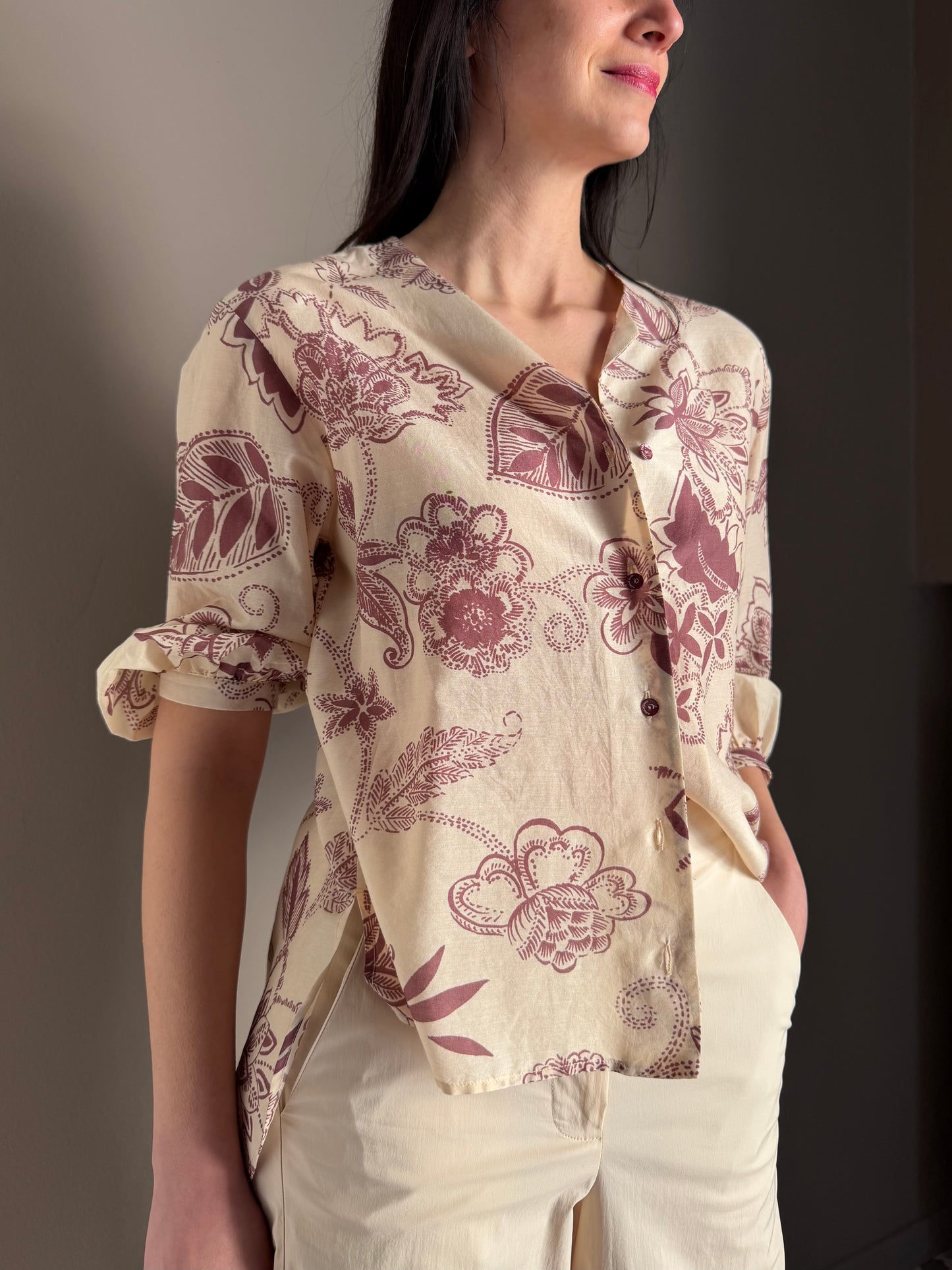 Camicia Manica a tre quanti in Fantasia