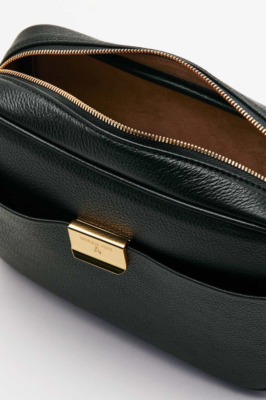 Borsa a tracolla in pelle nero Patrizia Pepe