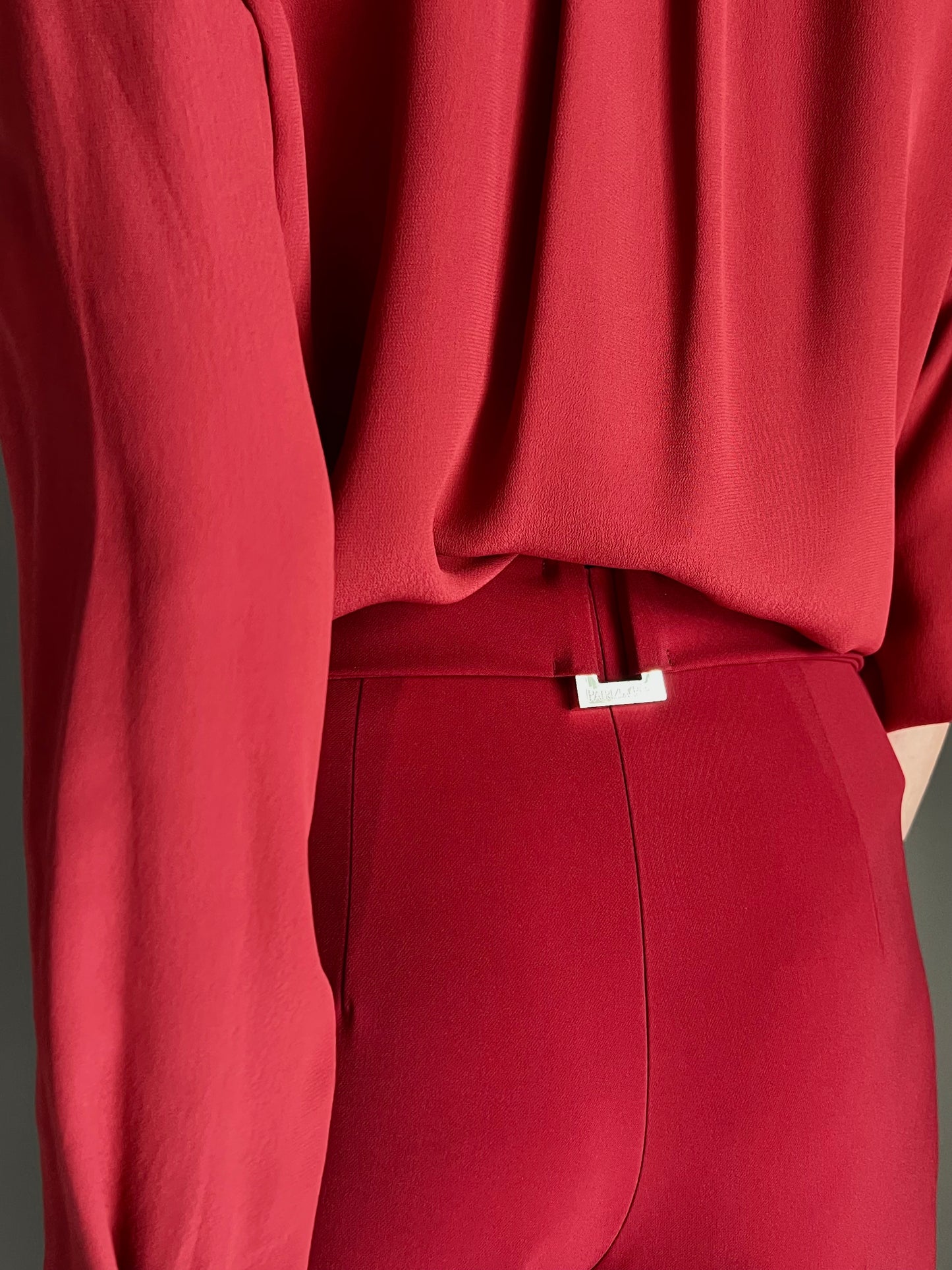 Pantalone in crepe fluido velvet red