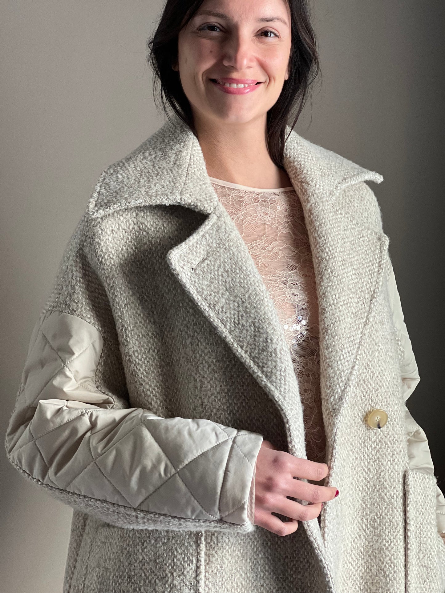 Cappotto midi in misto lana